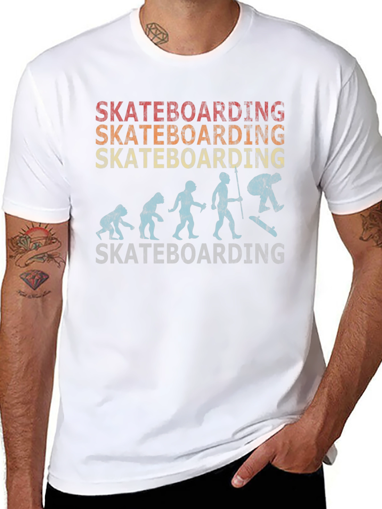 Skateboarding Evolution Graphic Tee - Black