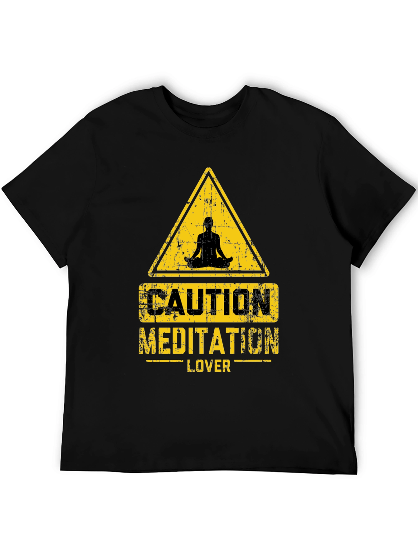 Caution Meditation Lover Black T-Shirt
