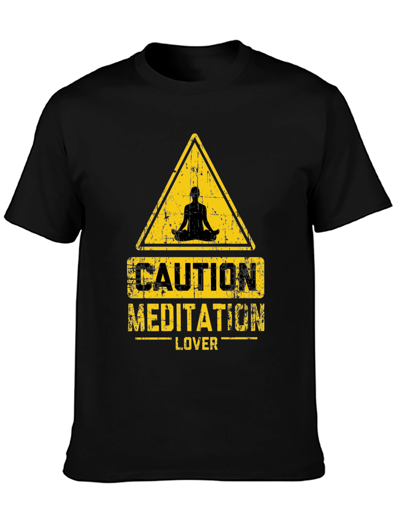 Caution Meditation Lover Black T-Shirt