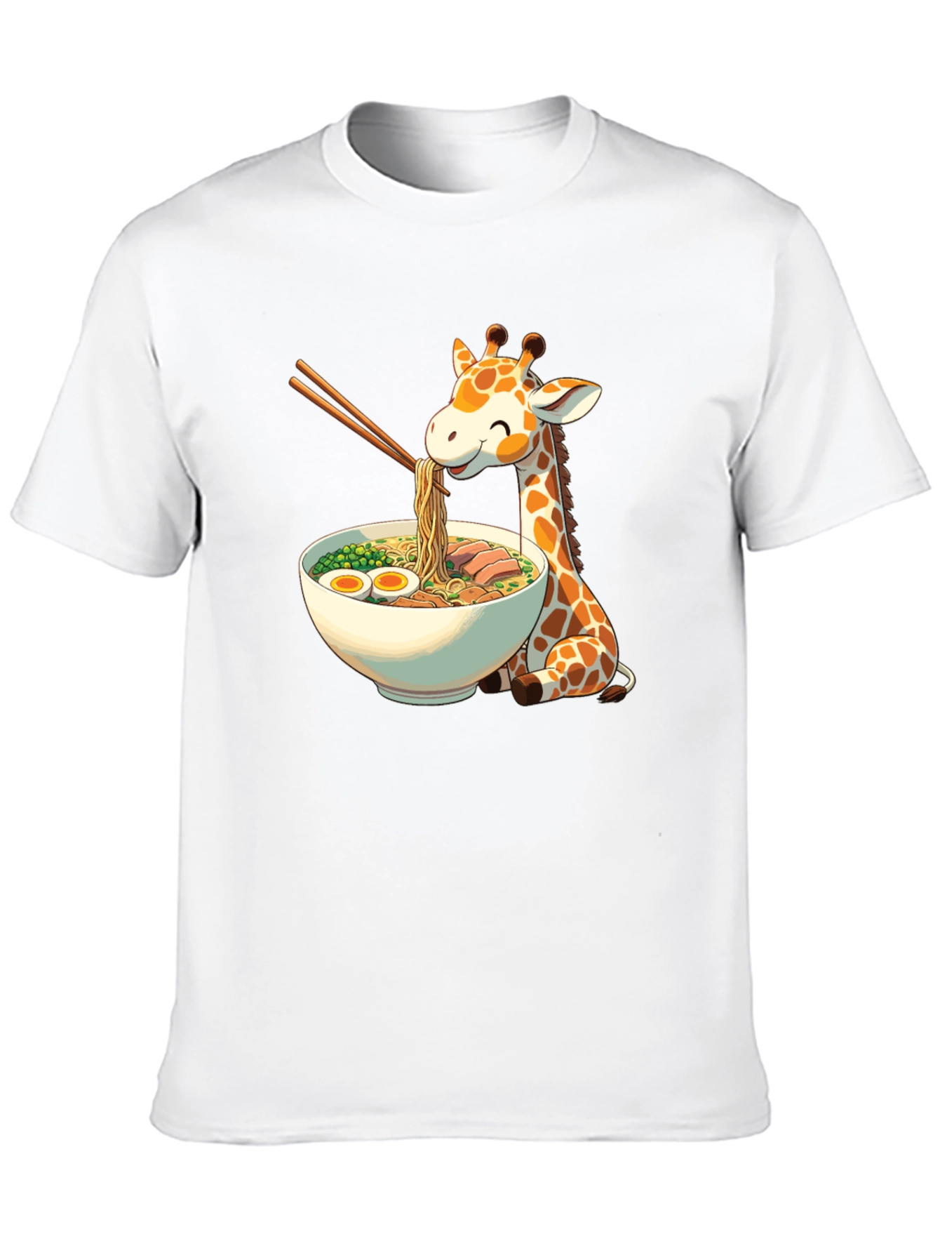 Giraffe Ramen Black T-Shirt - Unique Graphic Tee