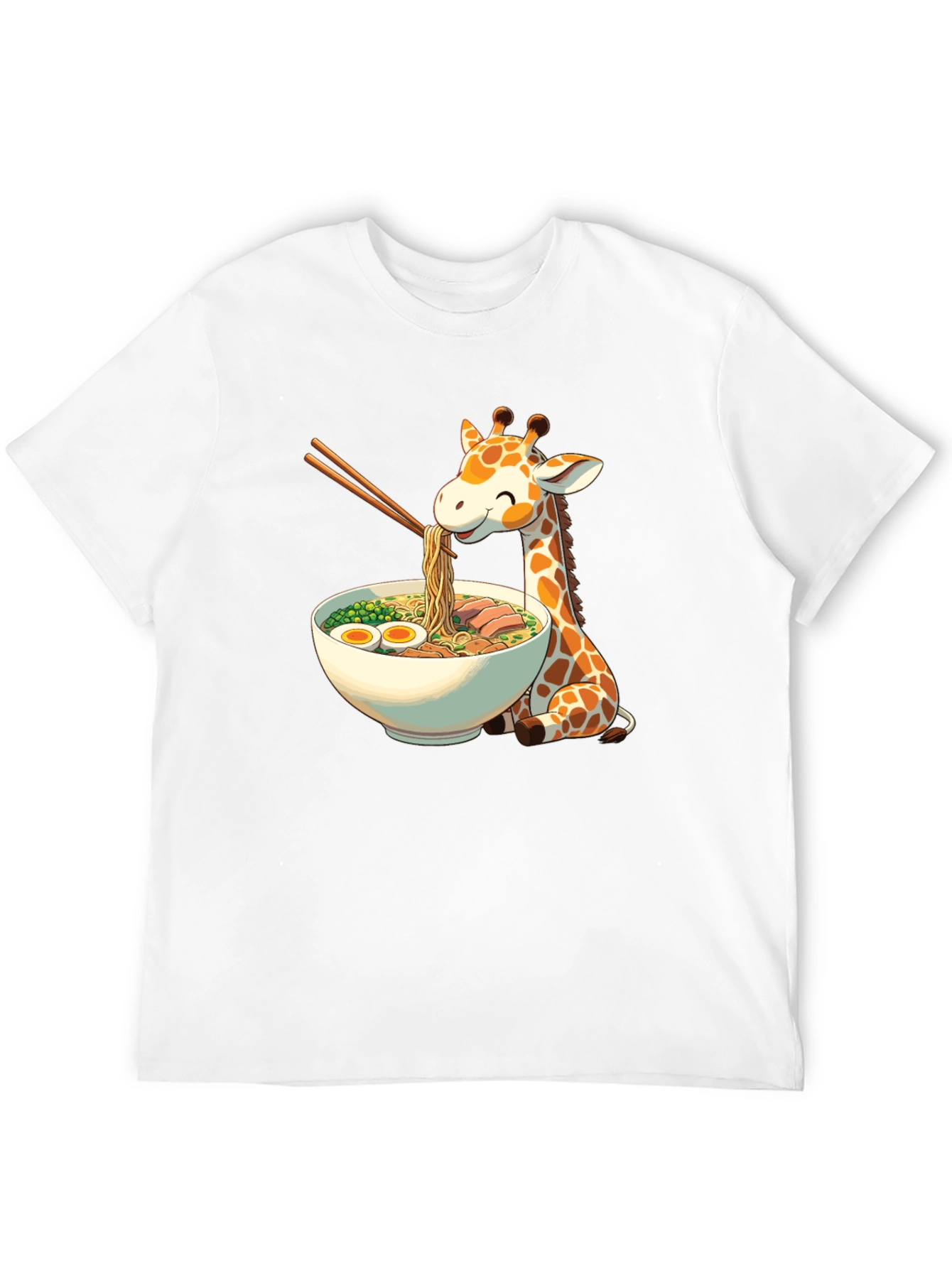 Giraffe Ramen Black T-Shirt - Unique Graphic Tee