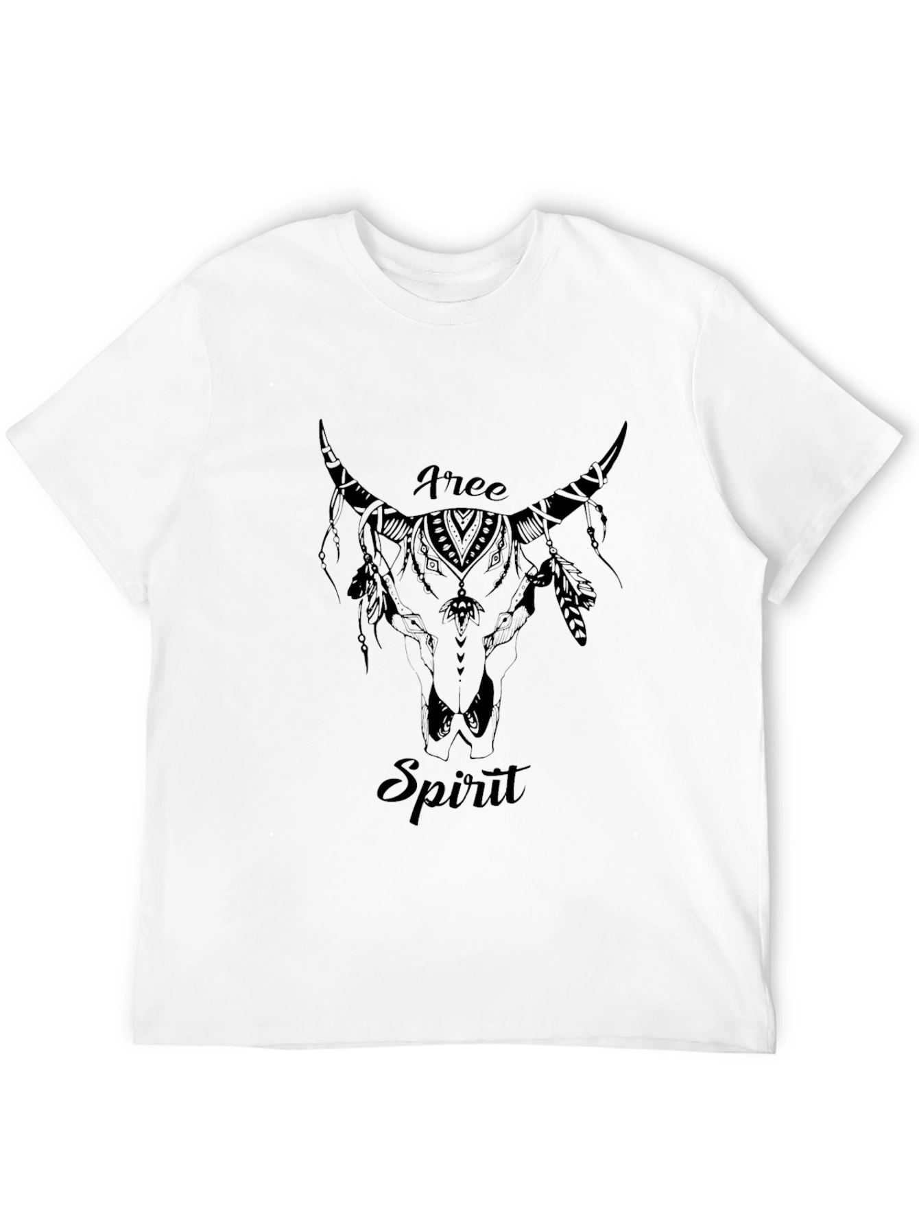 Free Spirit Bull Skull Graphic Tee