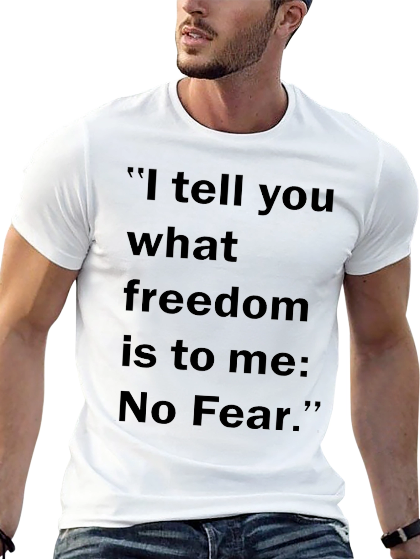 No Fear Freedom Quote Black T-Shirt
