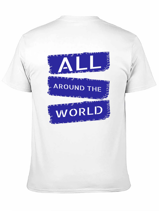 All Around The World Graphic Tee - Black Cotton Blend T-Shirt