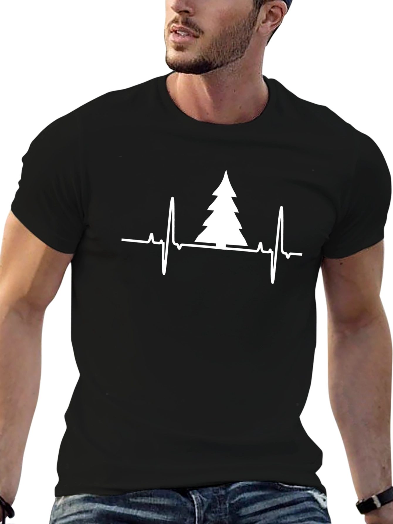 Christmas Tree Heartbeat T-Shirt - Holiday ECG Tee