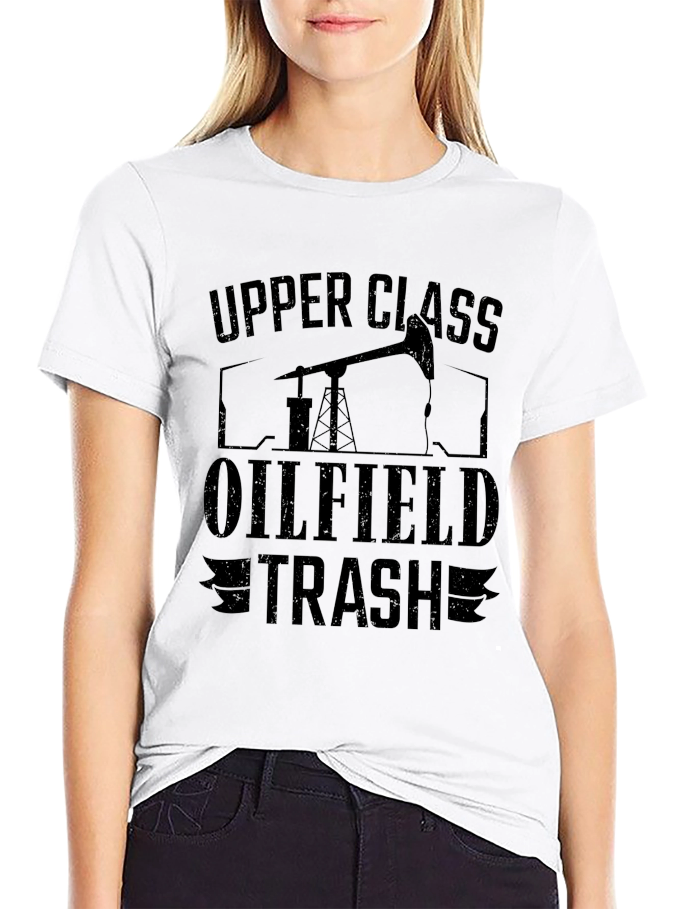 Upper Class Oilfield Trash Black Graphic T-Shirt