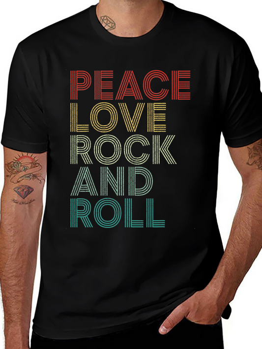 Peace Love Rock and Roll Graphic T-Shirt