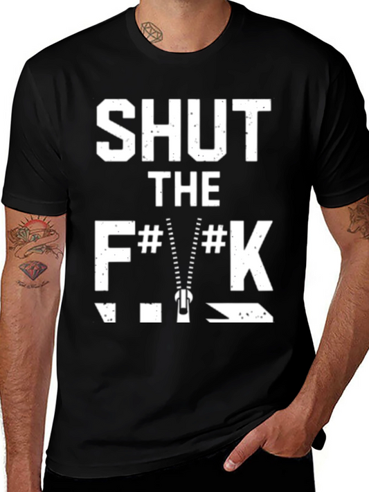 Shut The F**K Zipper Black T-Shirt