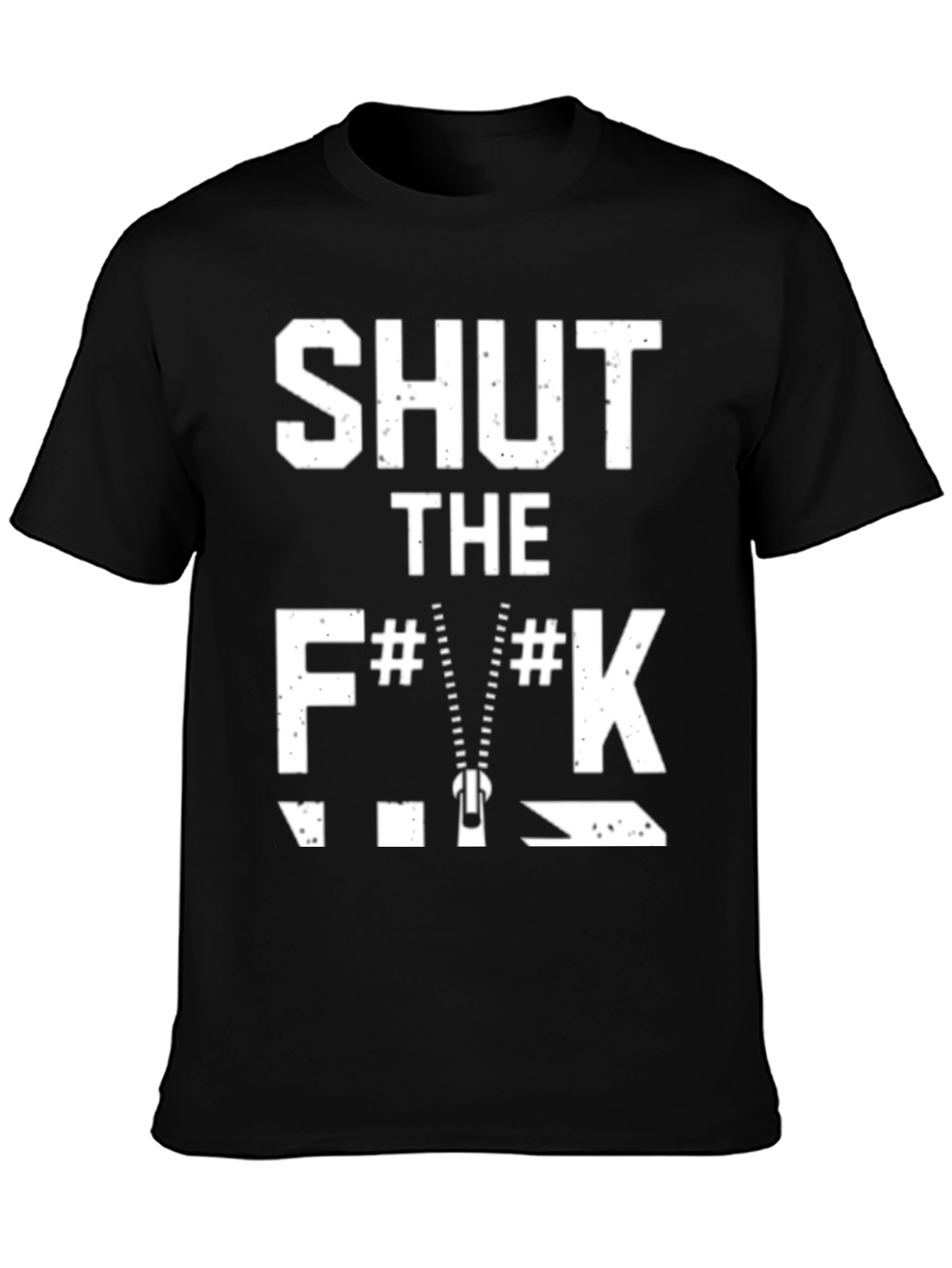 Shut The F**K Zipper Black T-Shirt