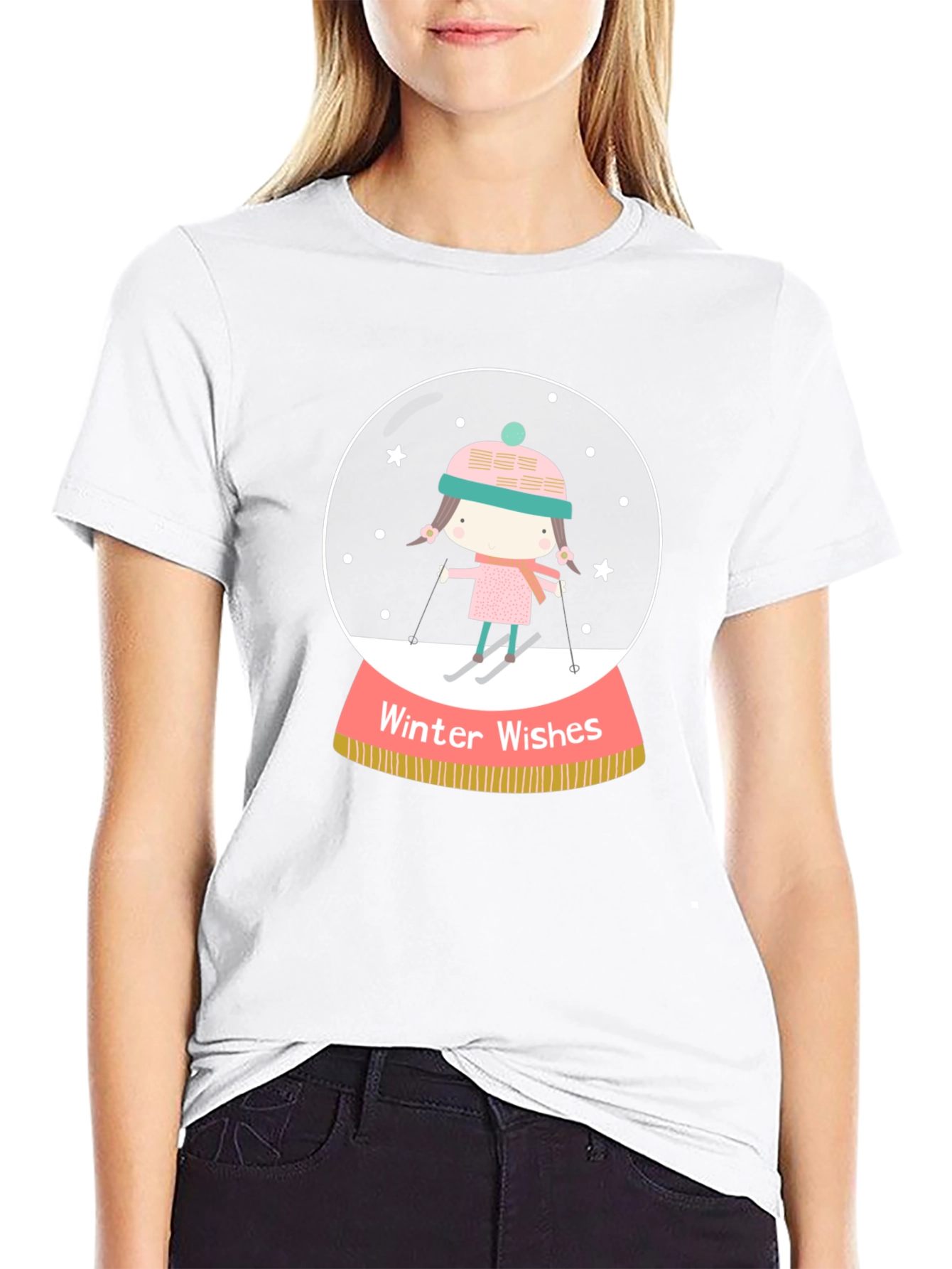 Winter Wishes Graphic Tee - Holiday Snow Globe Shirt
