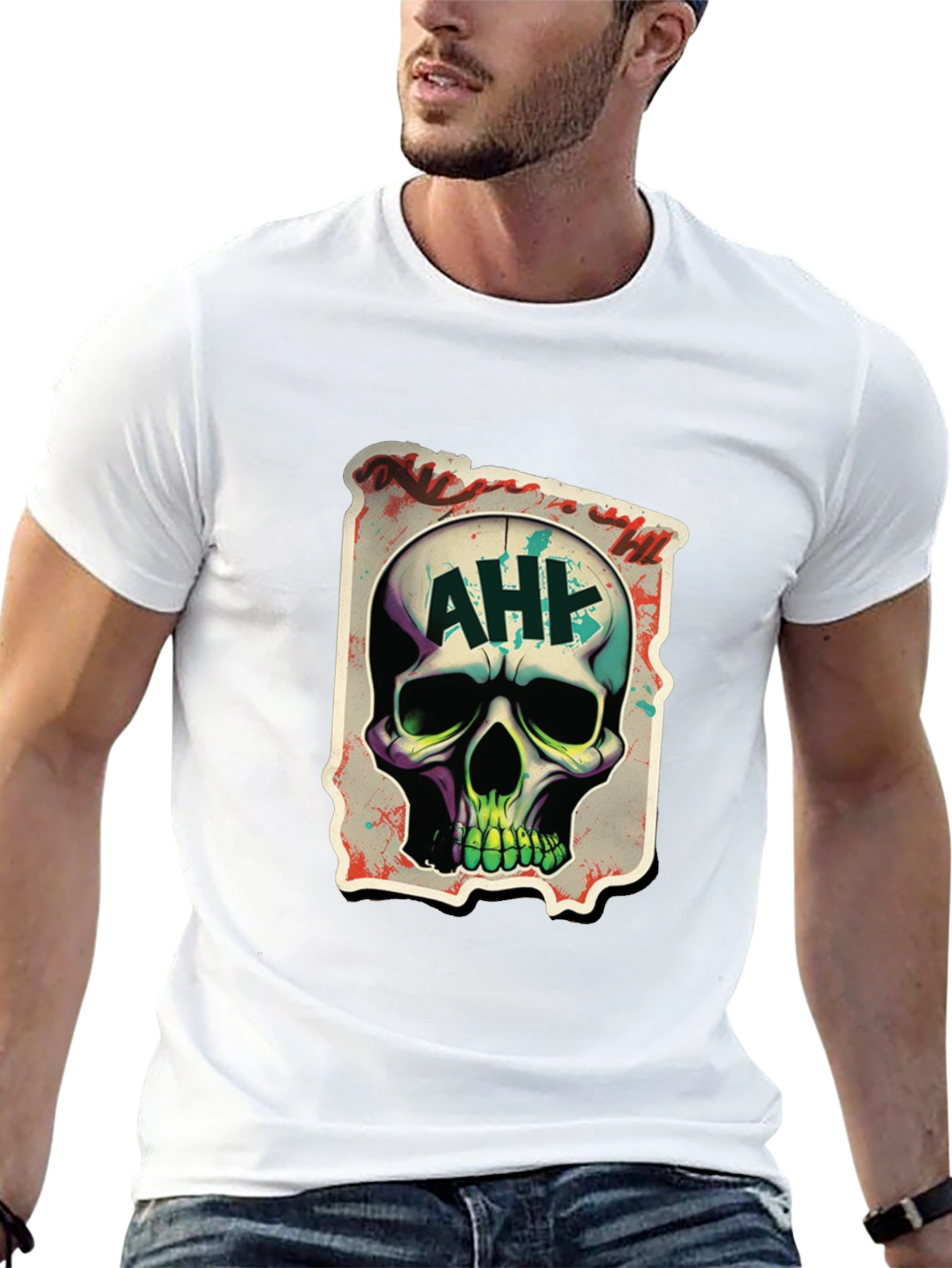 Edgy AH! Skull Graphic Tee