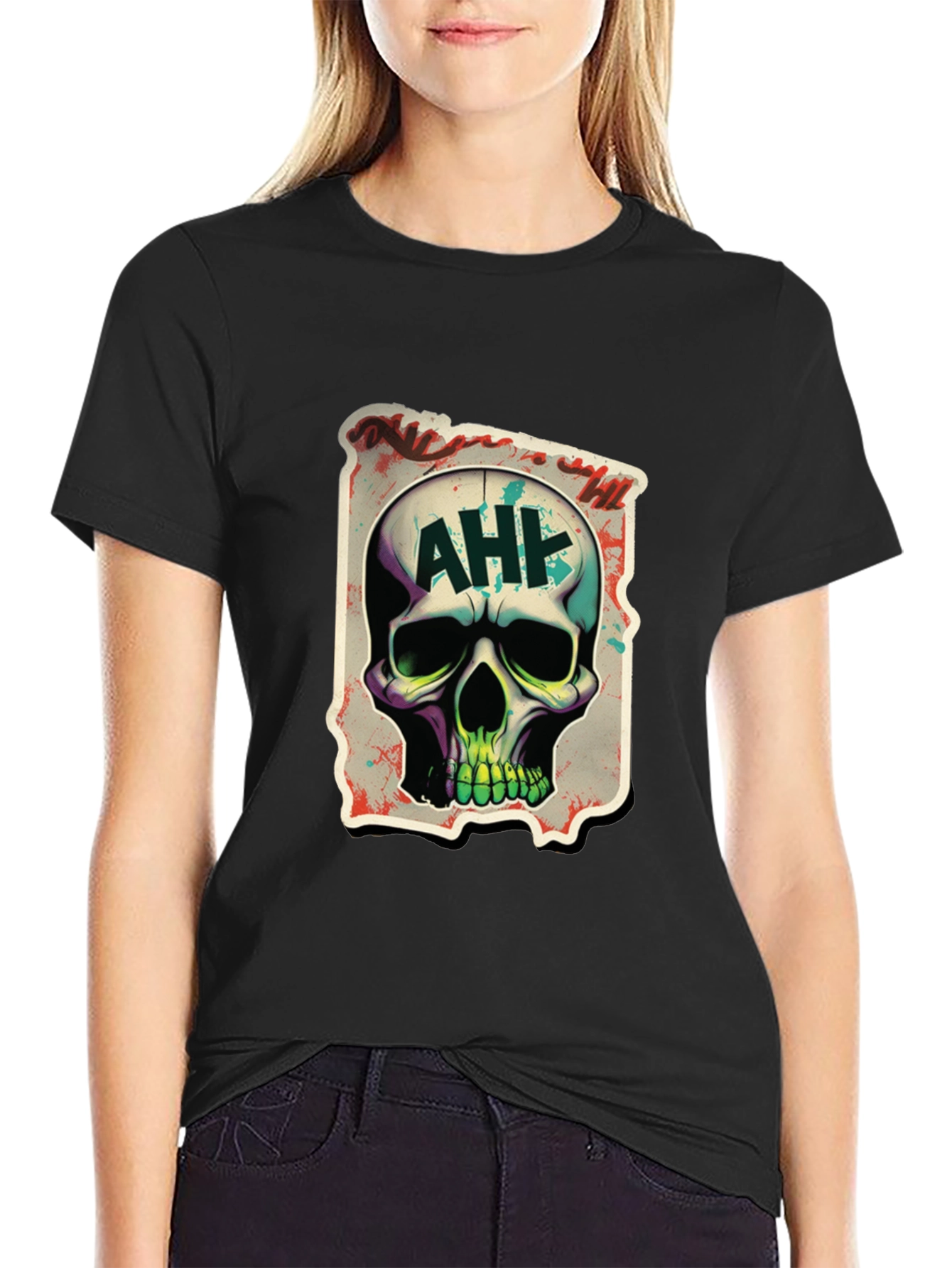 Edgy AH! Skull Graphic Tee
