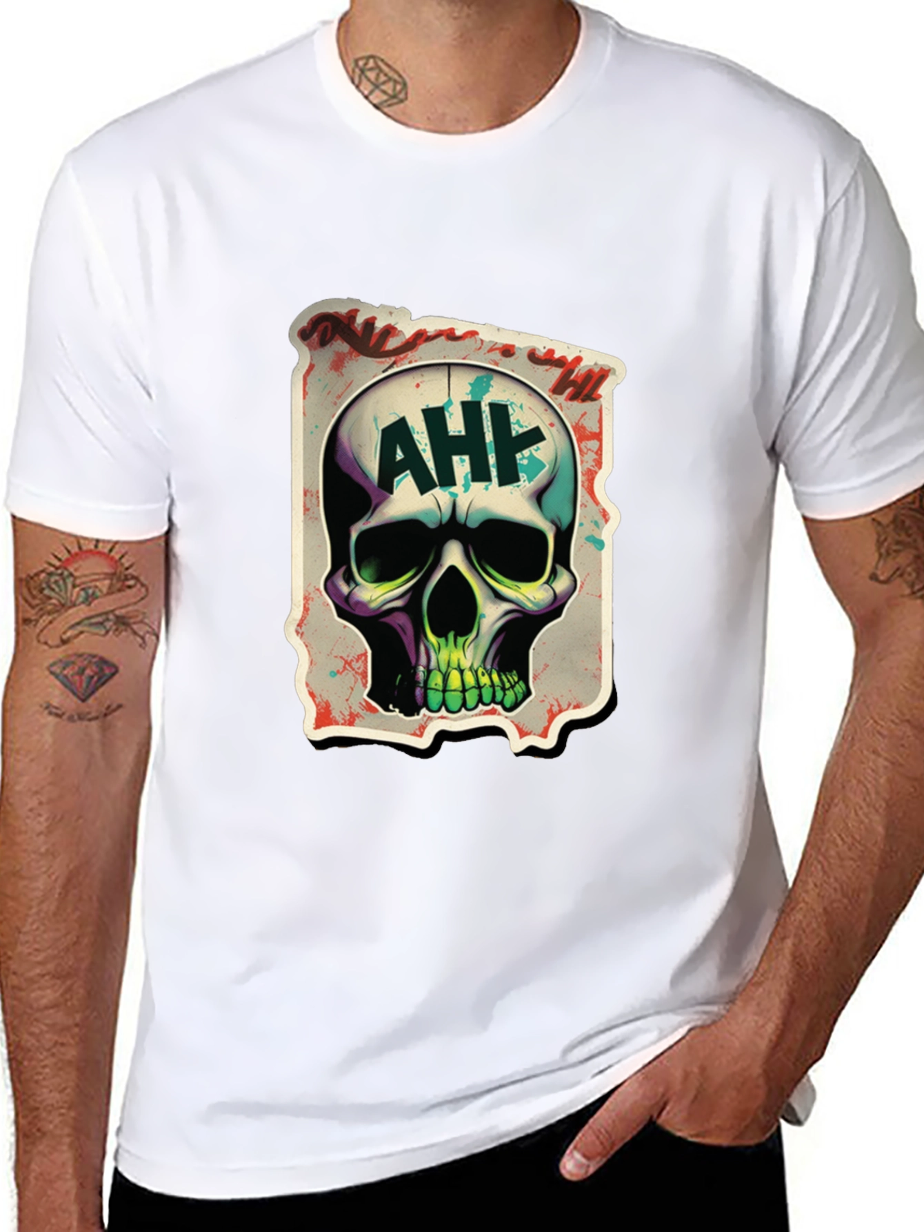 Edgy AH! Skull Graphic Tee