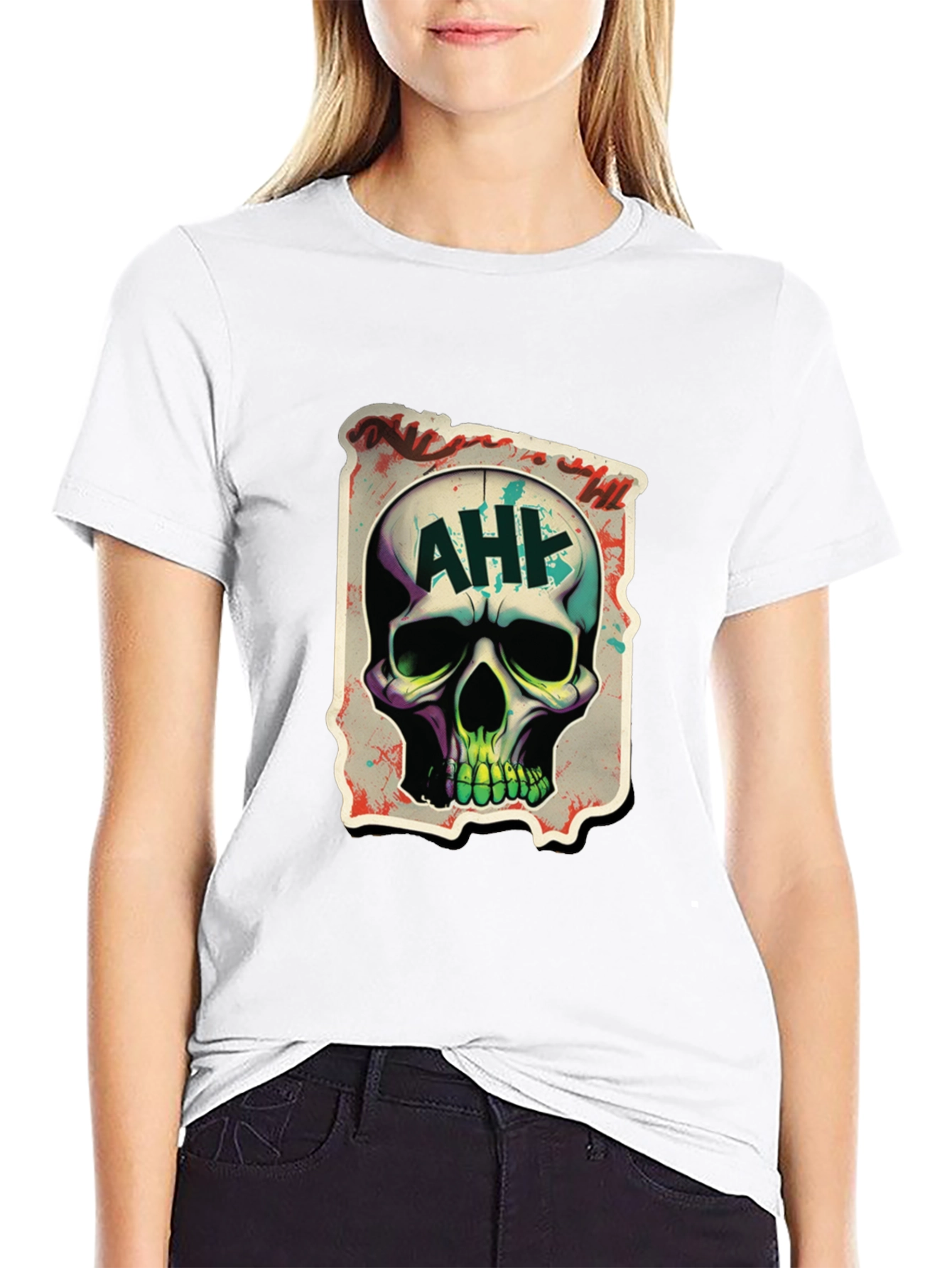 Edgy AH! Skull Graphic Tee