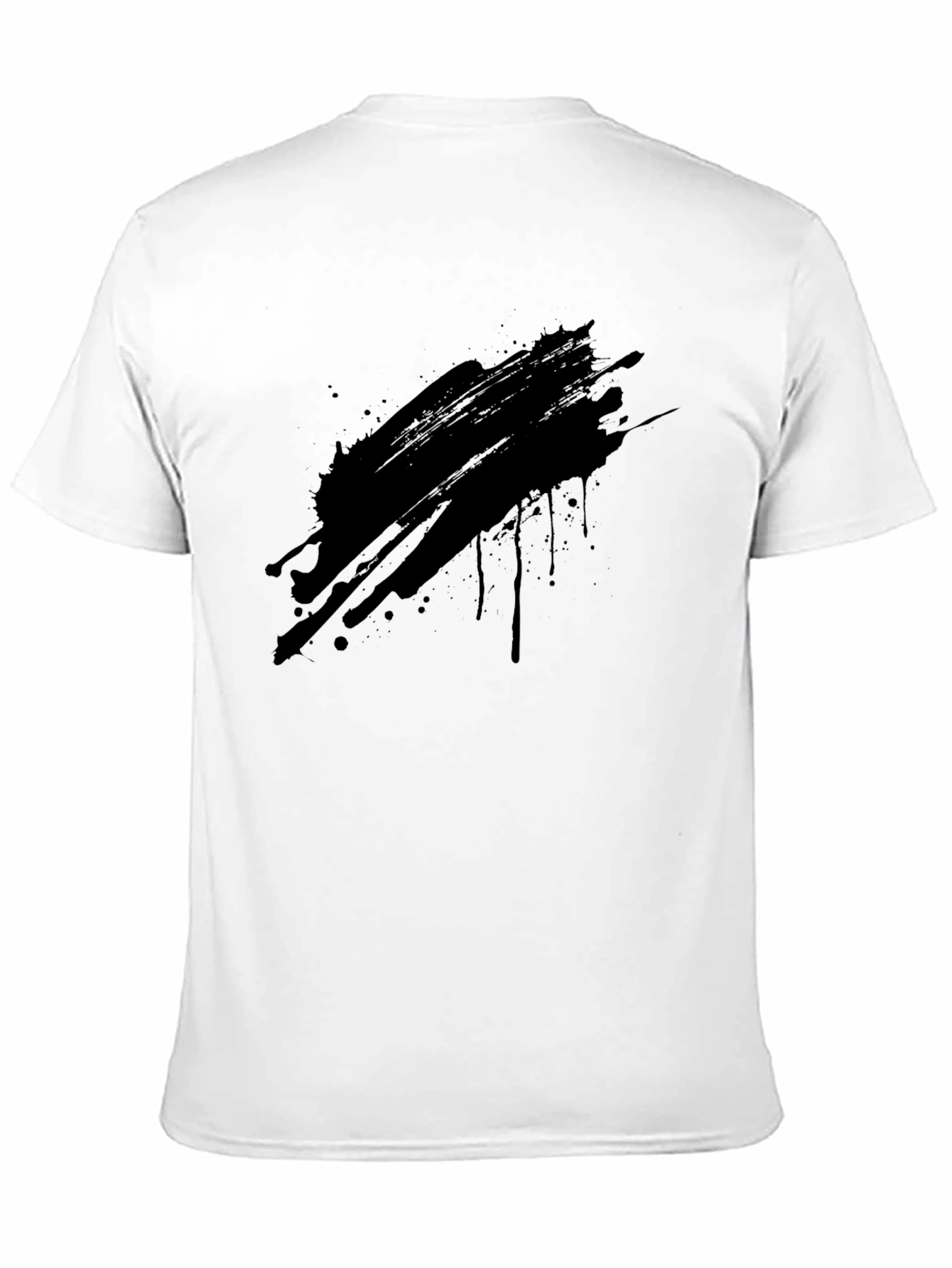 Mens Black Graphic T-Shirt - Abstract Ink Splash Design