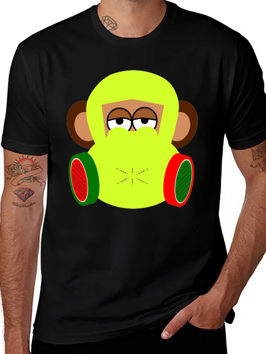 Funky Monkey Graphic Tee - Black Cotton Blend