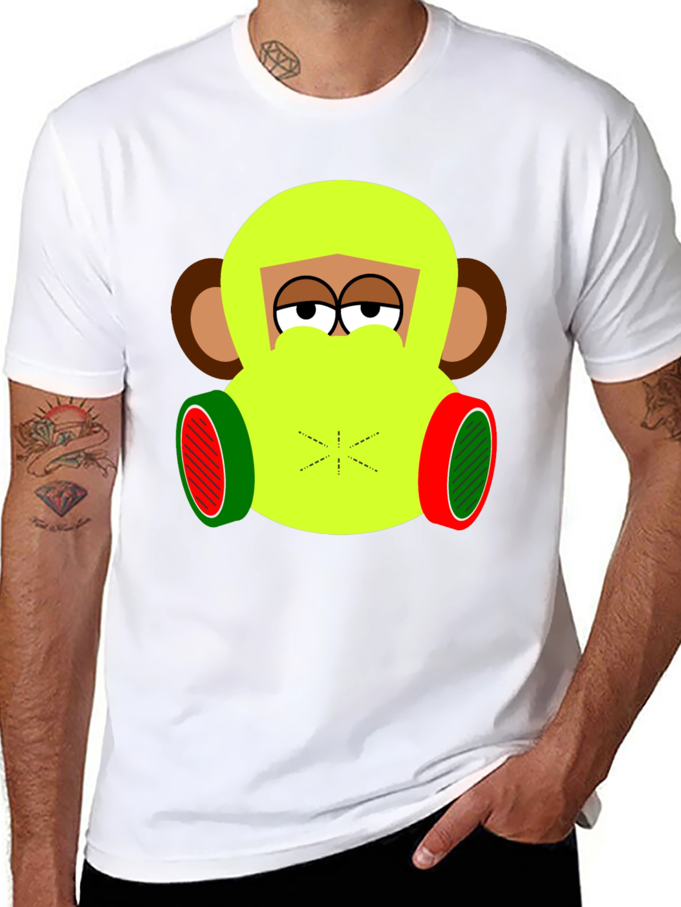 Funky Monkey Graphic Tee - Black Cotton Blend