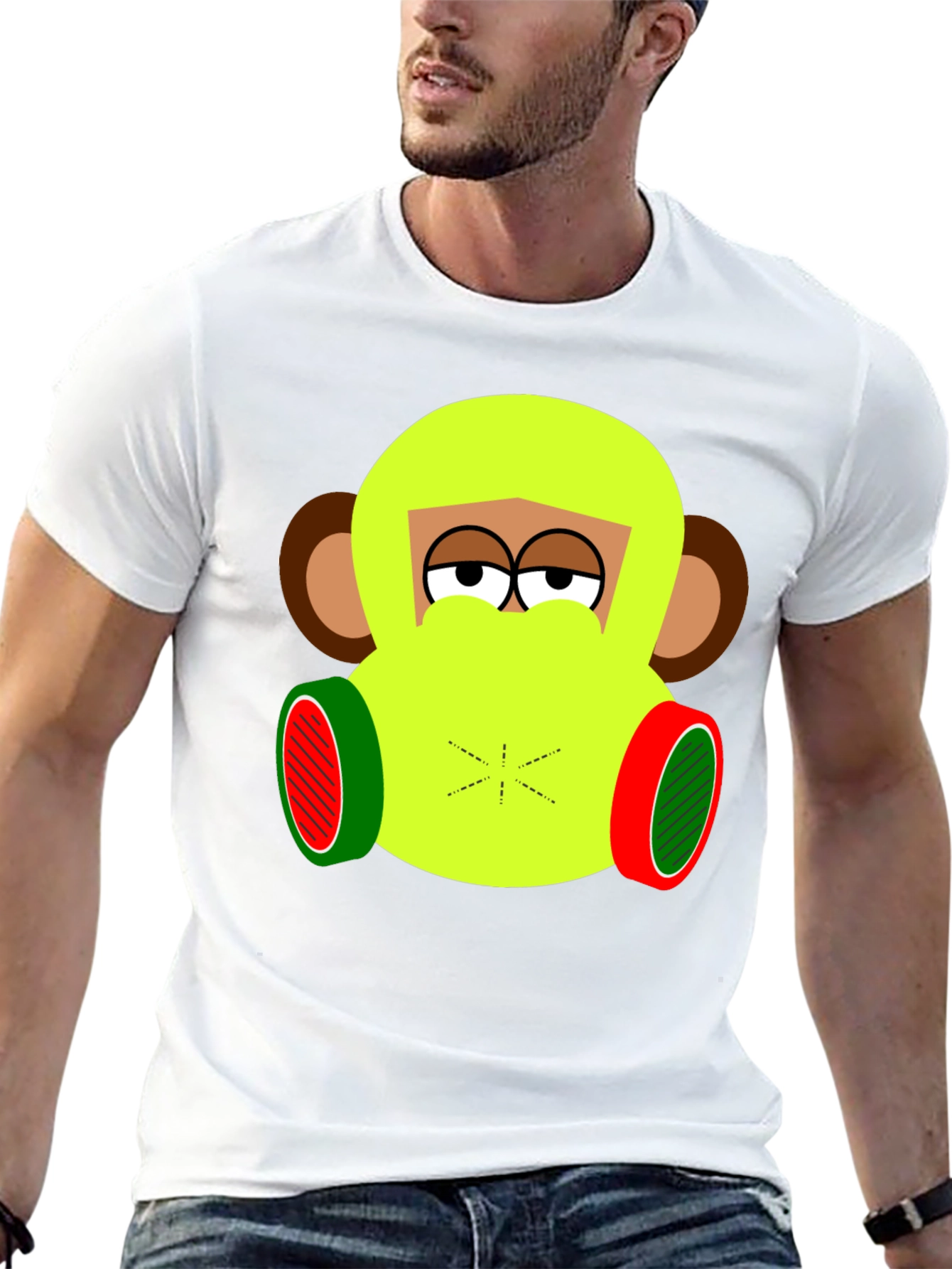 Funky Monkey Graphic Tee - Black Cotton Blend