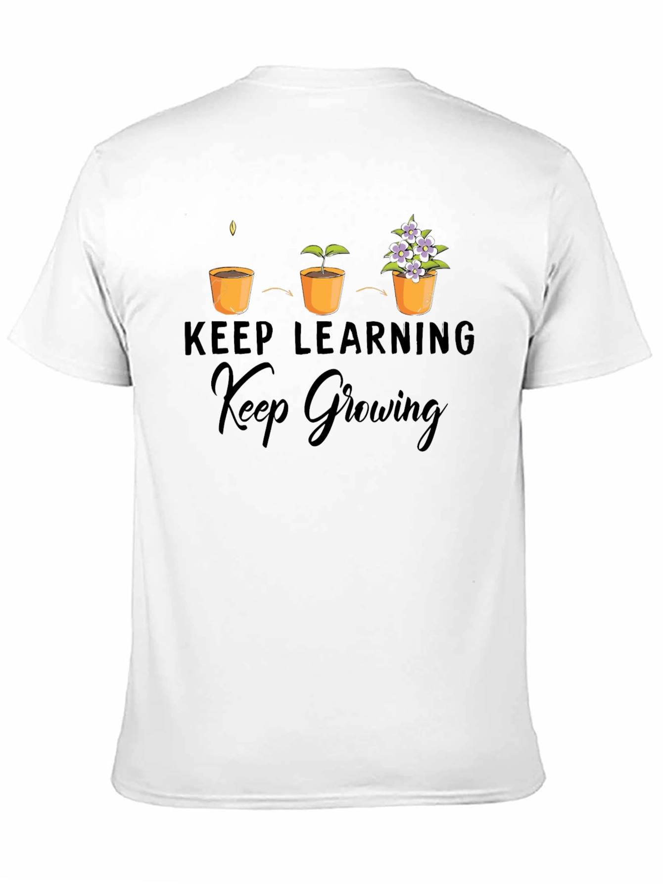 Keep Learning Keep Growing Black T-Shirt