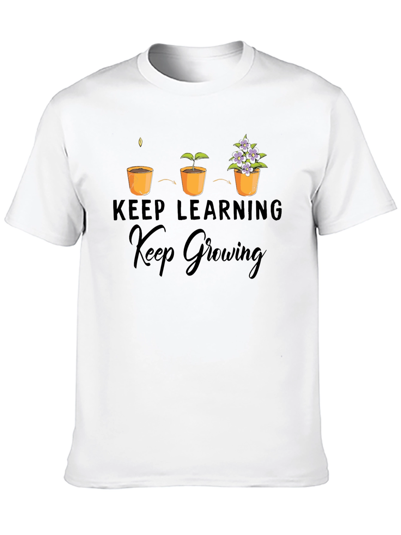 Keep Learning Keep Growing Black T-Shirt