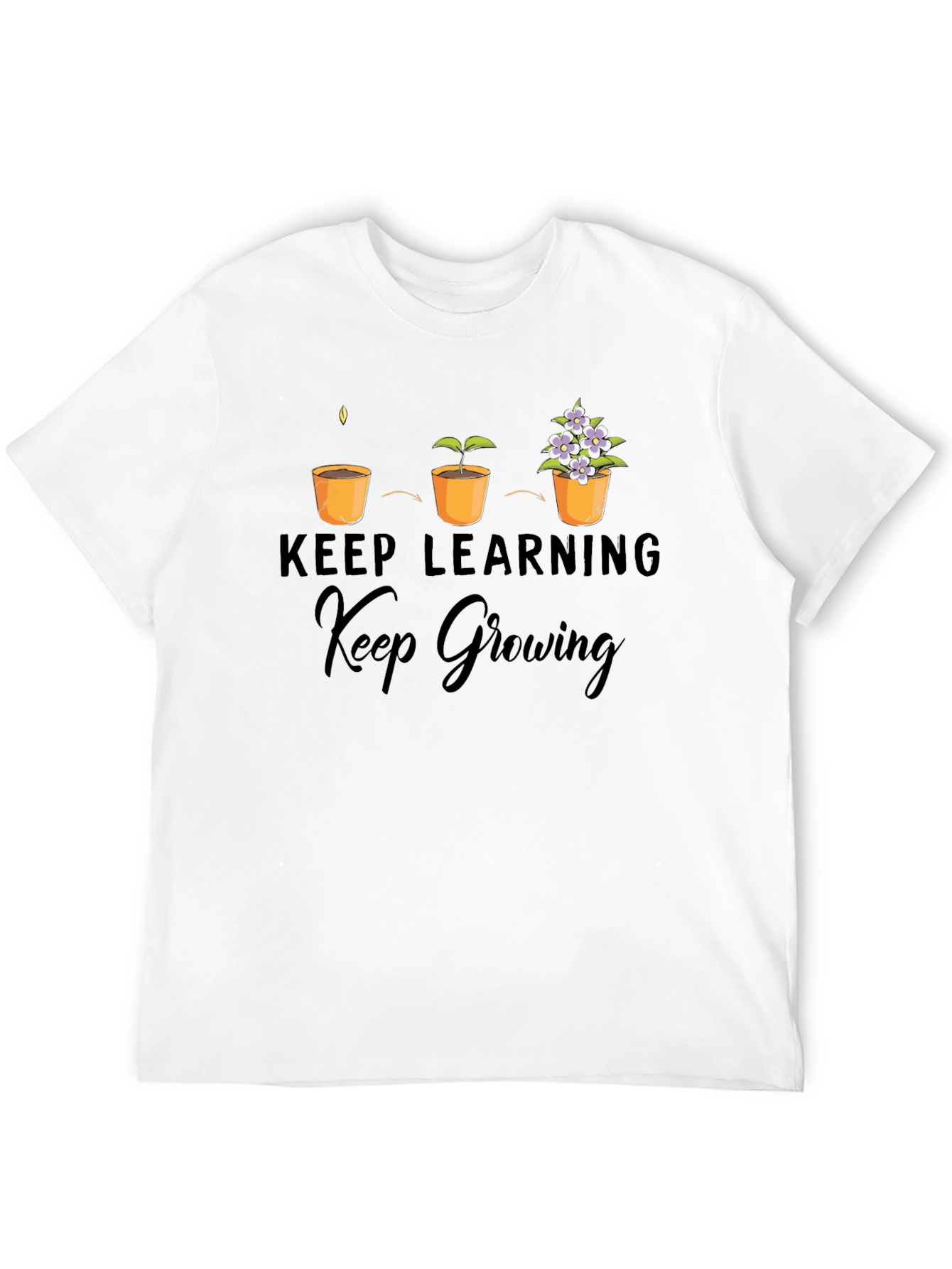 Keep Learning Keep Growing Black T-Shirt