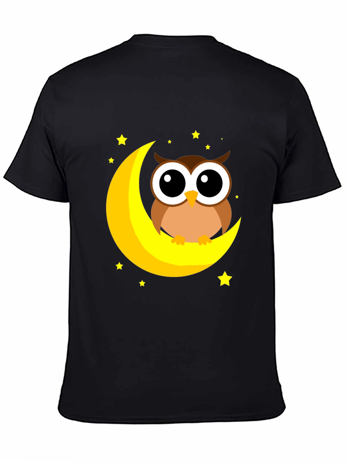 Cute Owl on Moon Graphic Tee