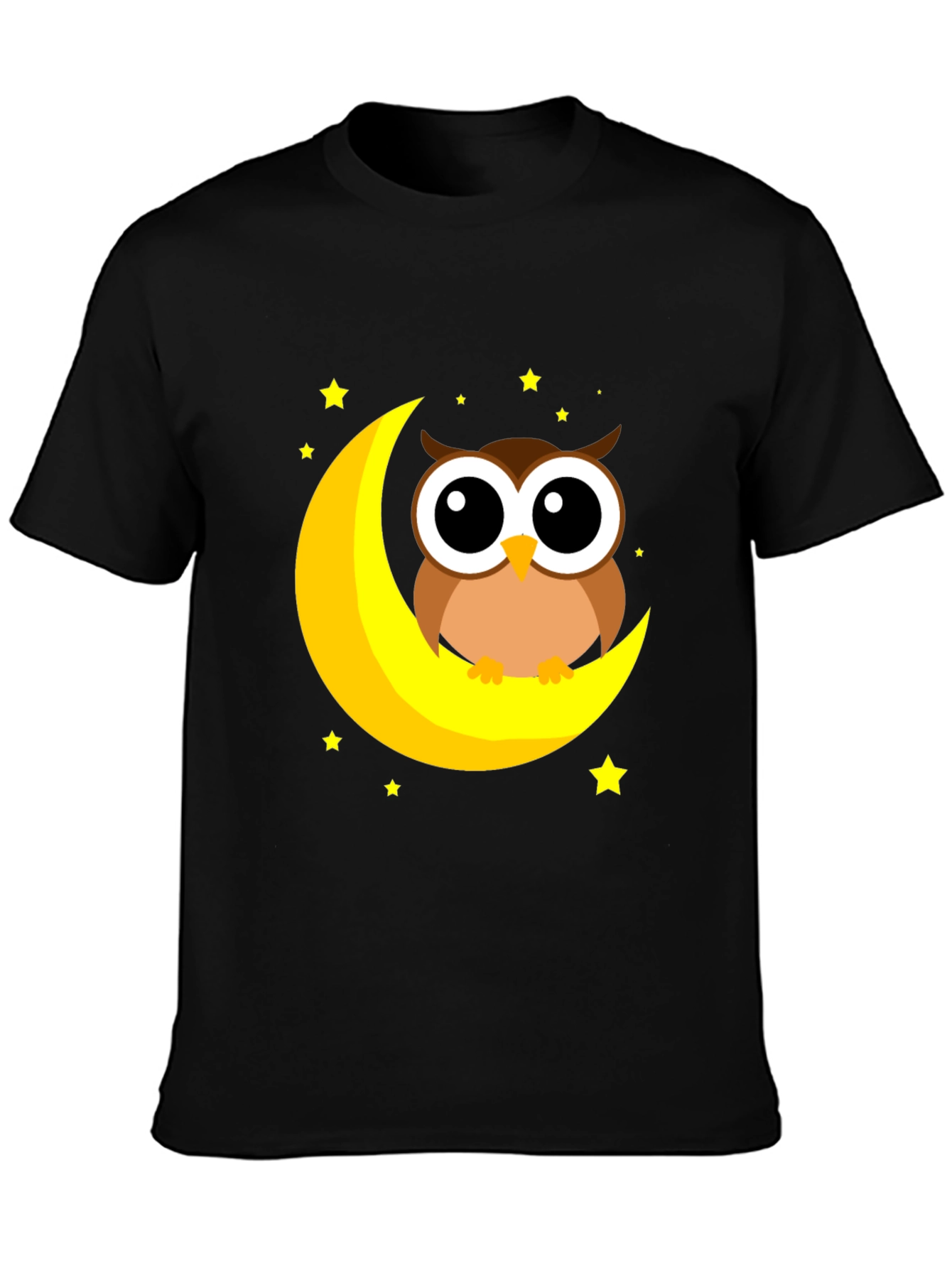 Cute Owl on Moon Graphic Tee