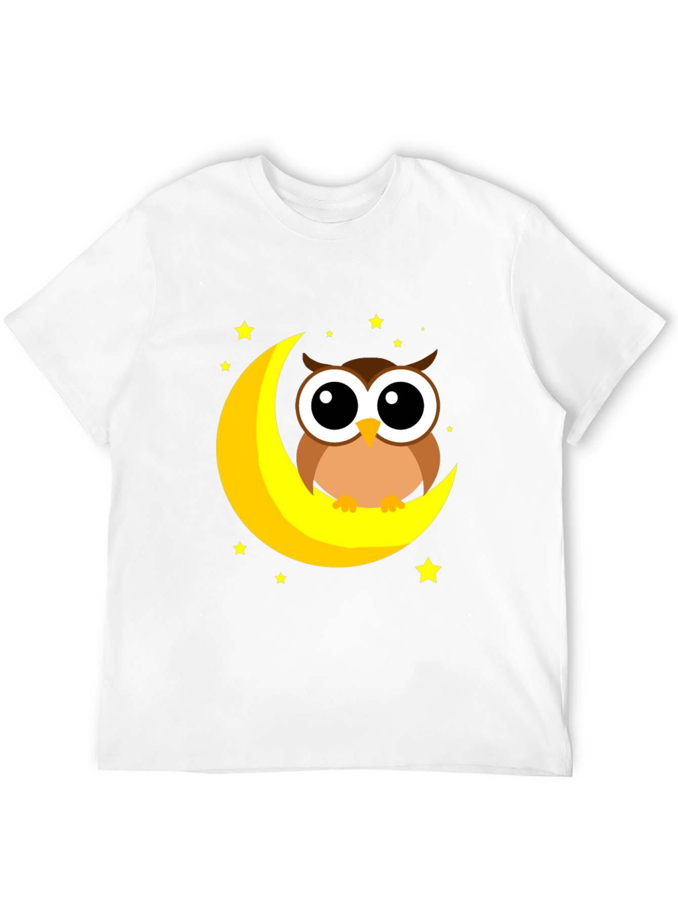 Cute Owl on Moon Graphic Tee