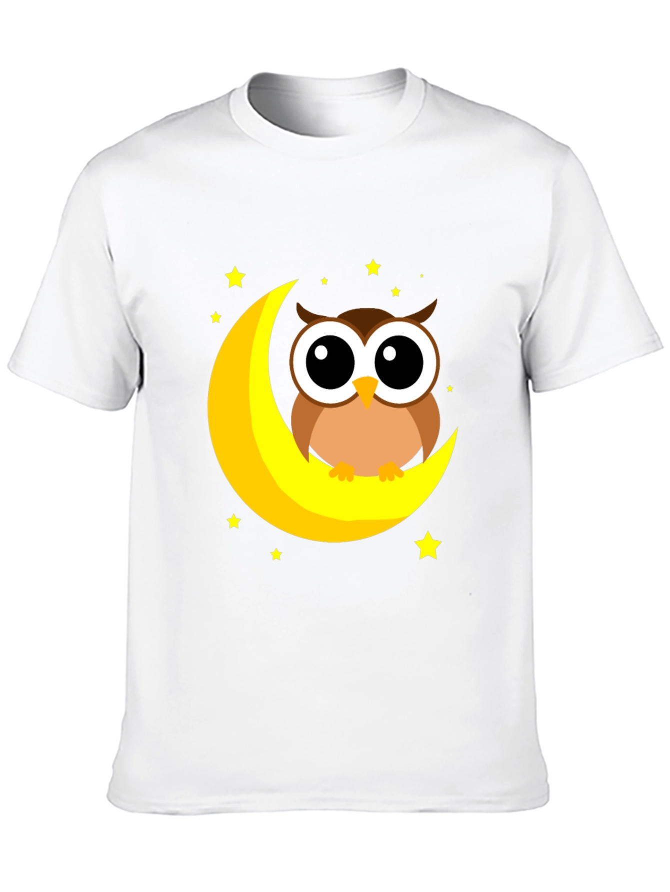 Cute Owl on Moon Graphic Tee