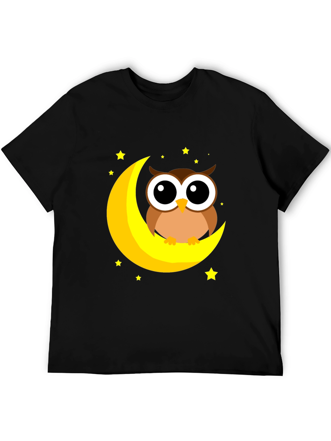 Cute Owl on Moon Graphic Tee