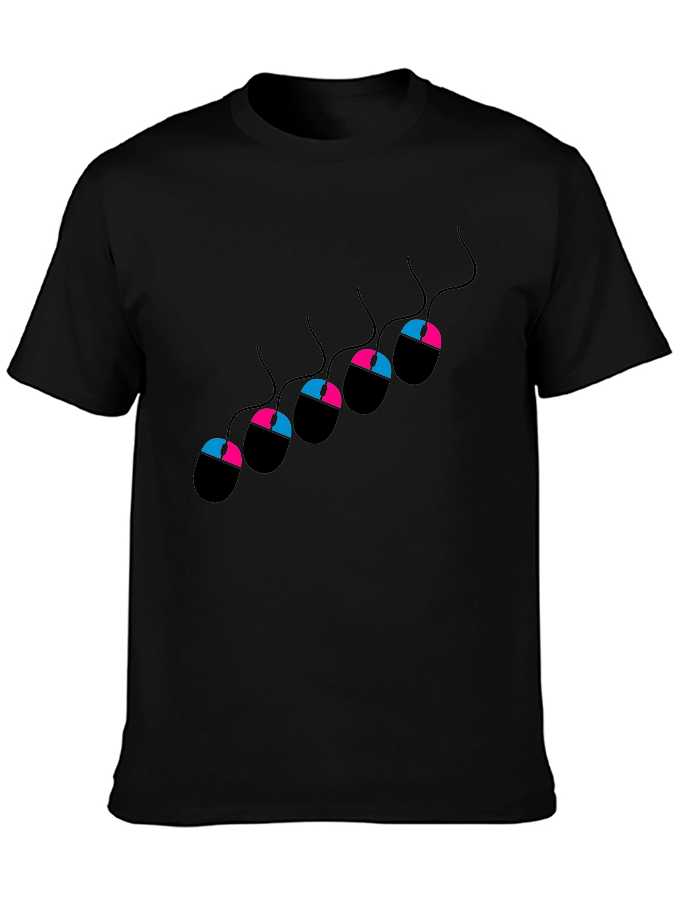 Funny Gamer Mouse Black T-Shirt