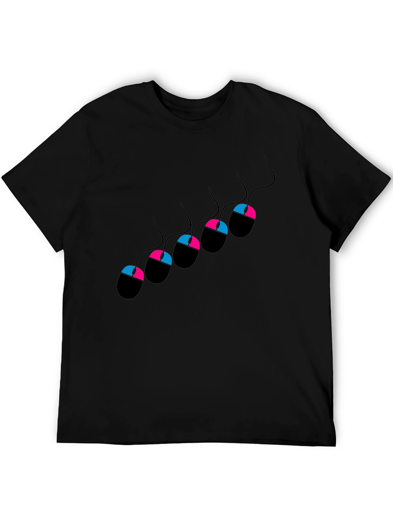 Funny Gamer Mouse Black T-Shirt