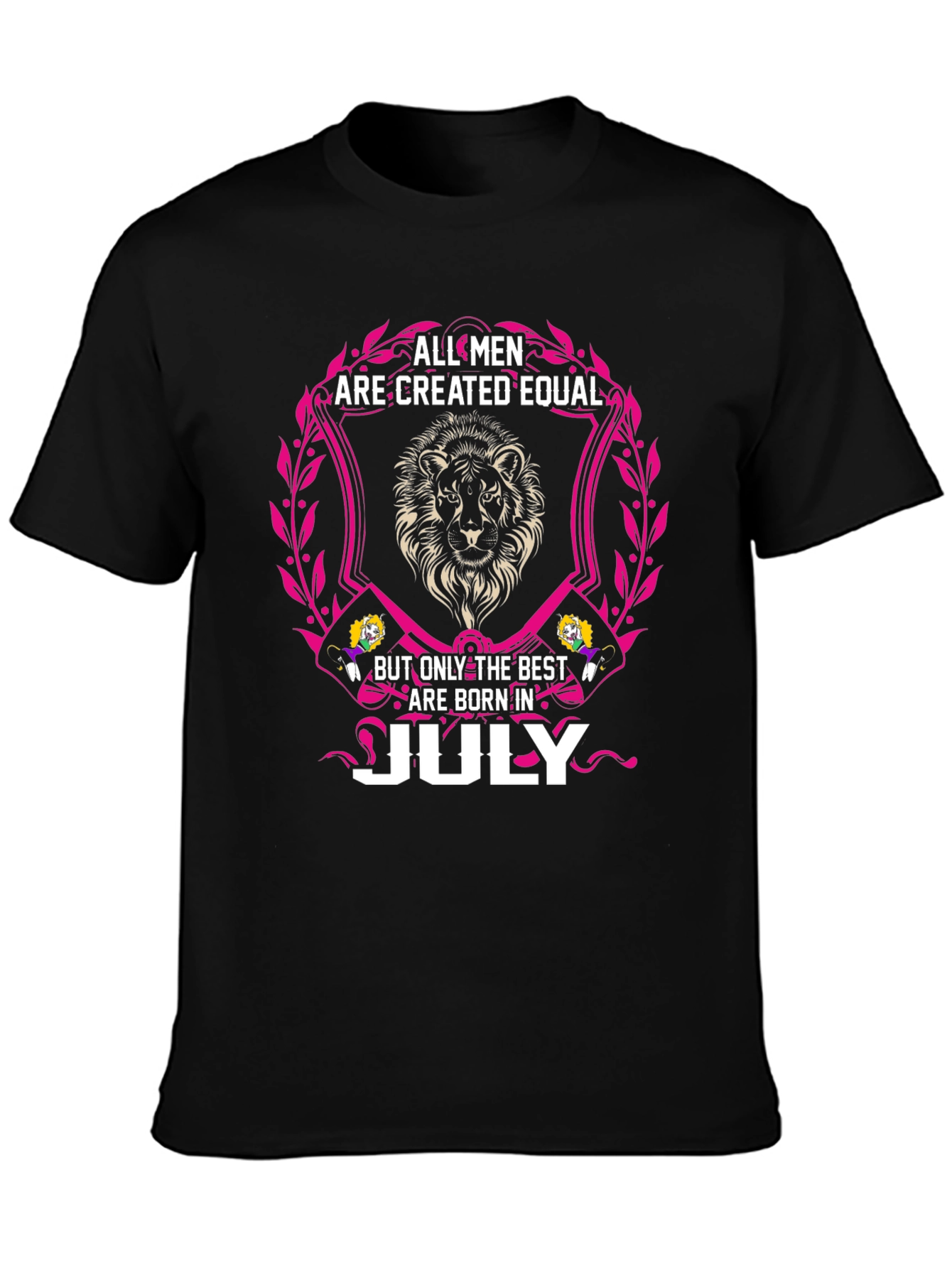 July Birthday Lion Mens T-Shirt