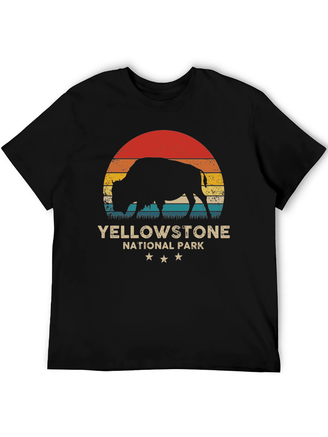 Yellowstone National Park Retro Bison T-Shirt