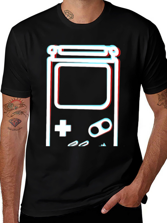 Retro Game Console Graphic T-Shirt - Black