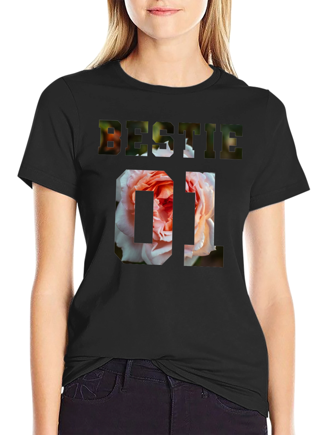 Bestie 01 Floral Graphic T-Shirt