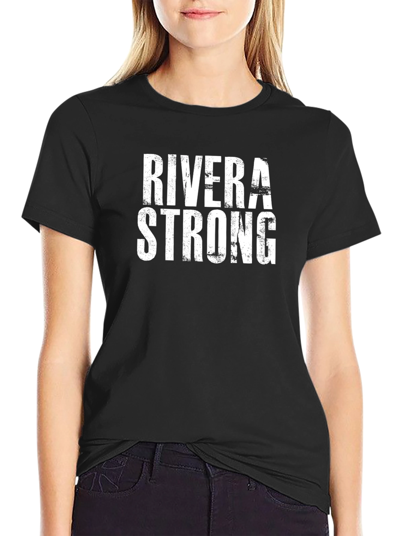 Rivera Strong Graphic Tee - Black Cotton T-Shirt