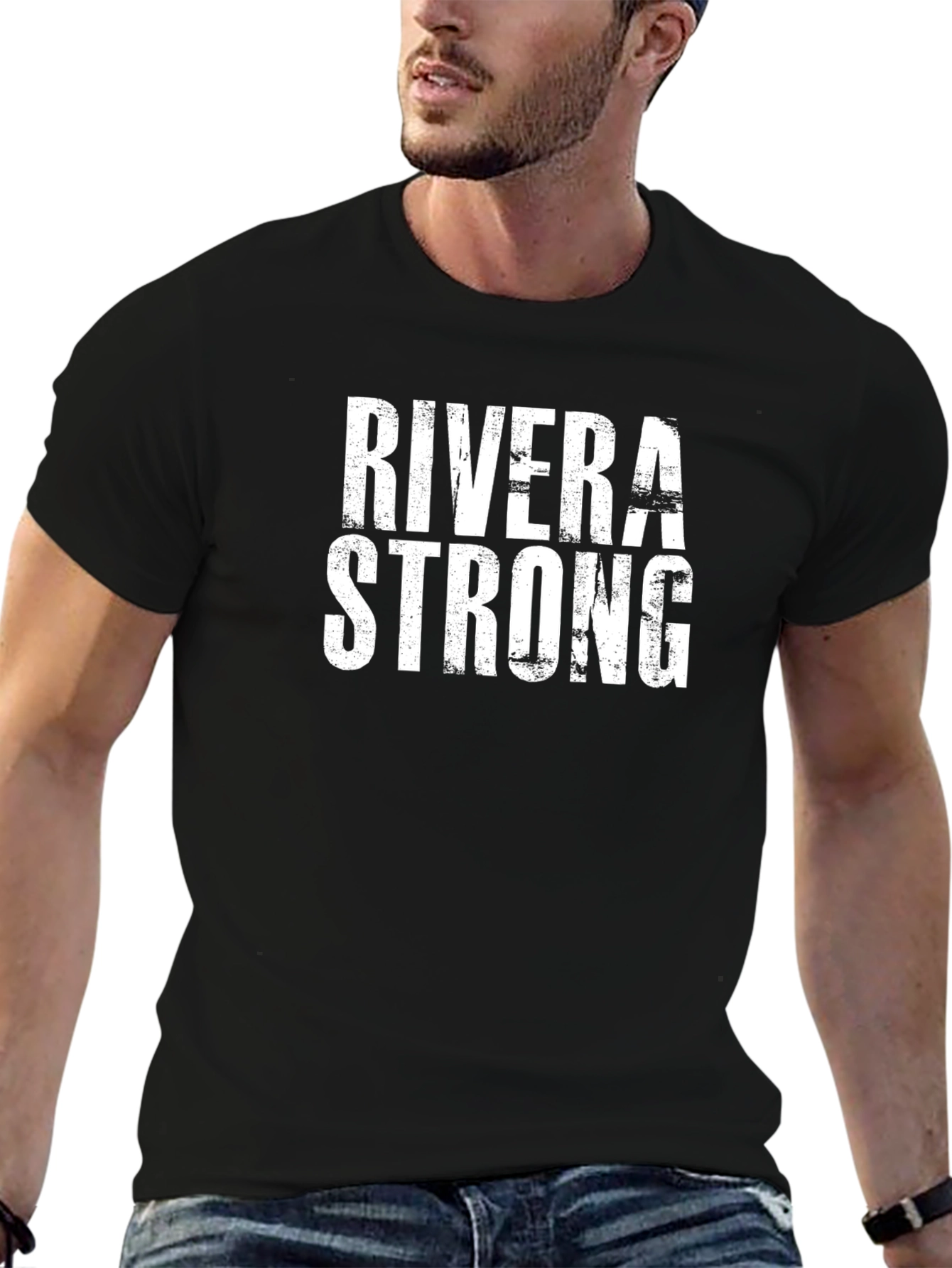 Rivera Strong Graphic Tee - Black Cotton T-Shirt