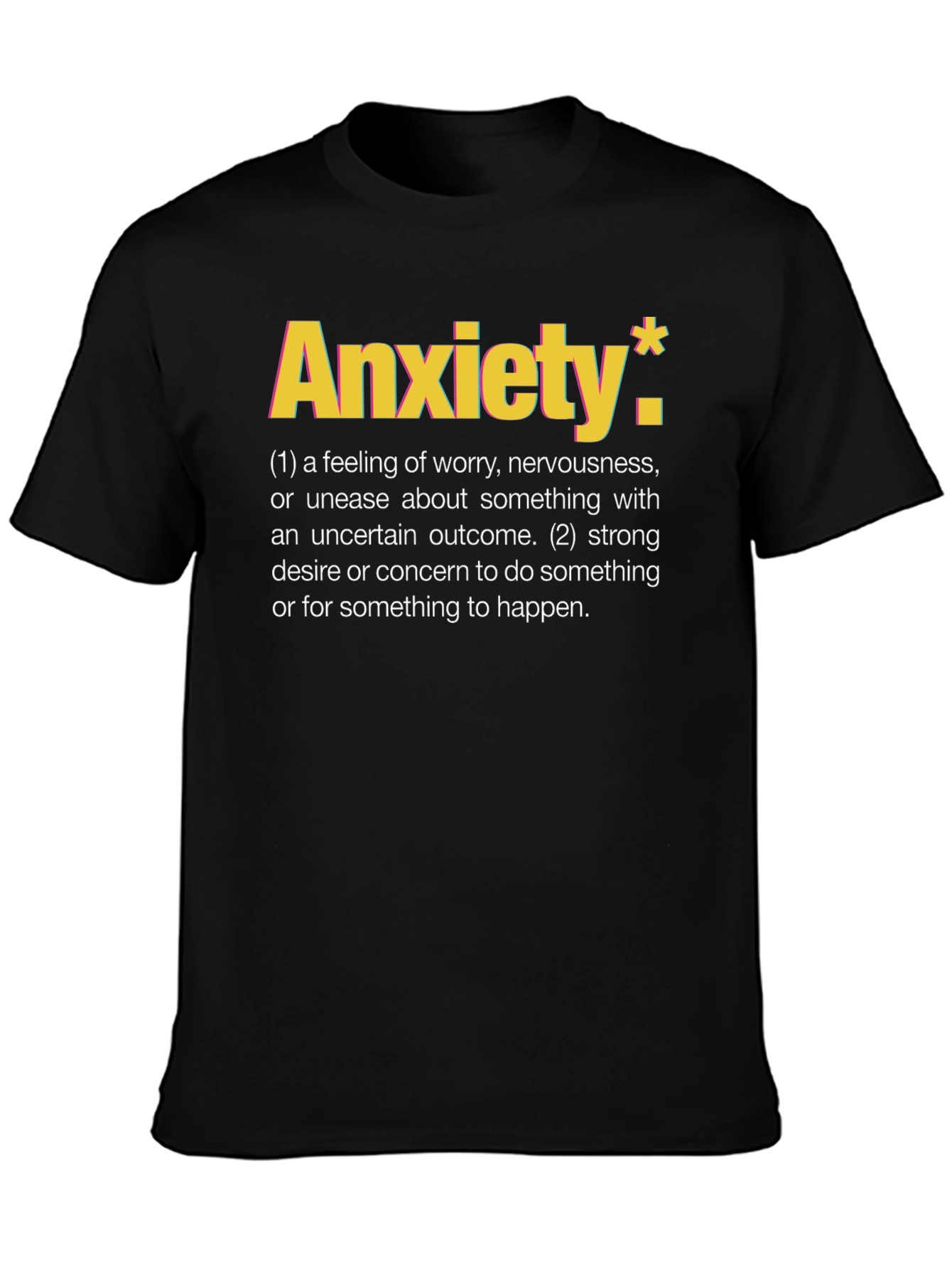Anxiety Definition Graphic Tee - Black T-Shirt