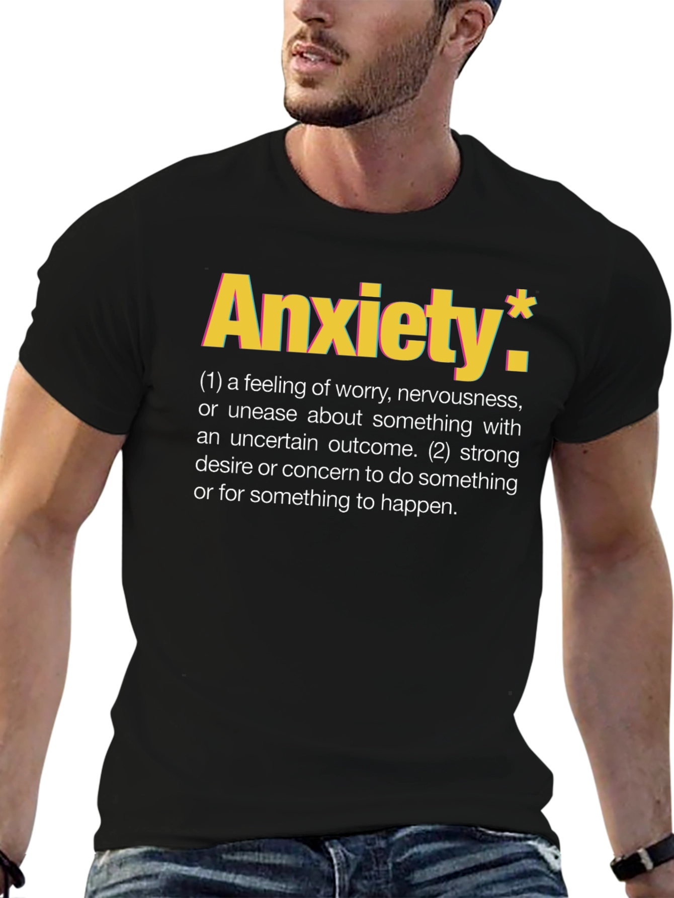 Anxiety Definition Graphic Tee - Black T-Shirt