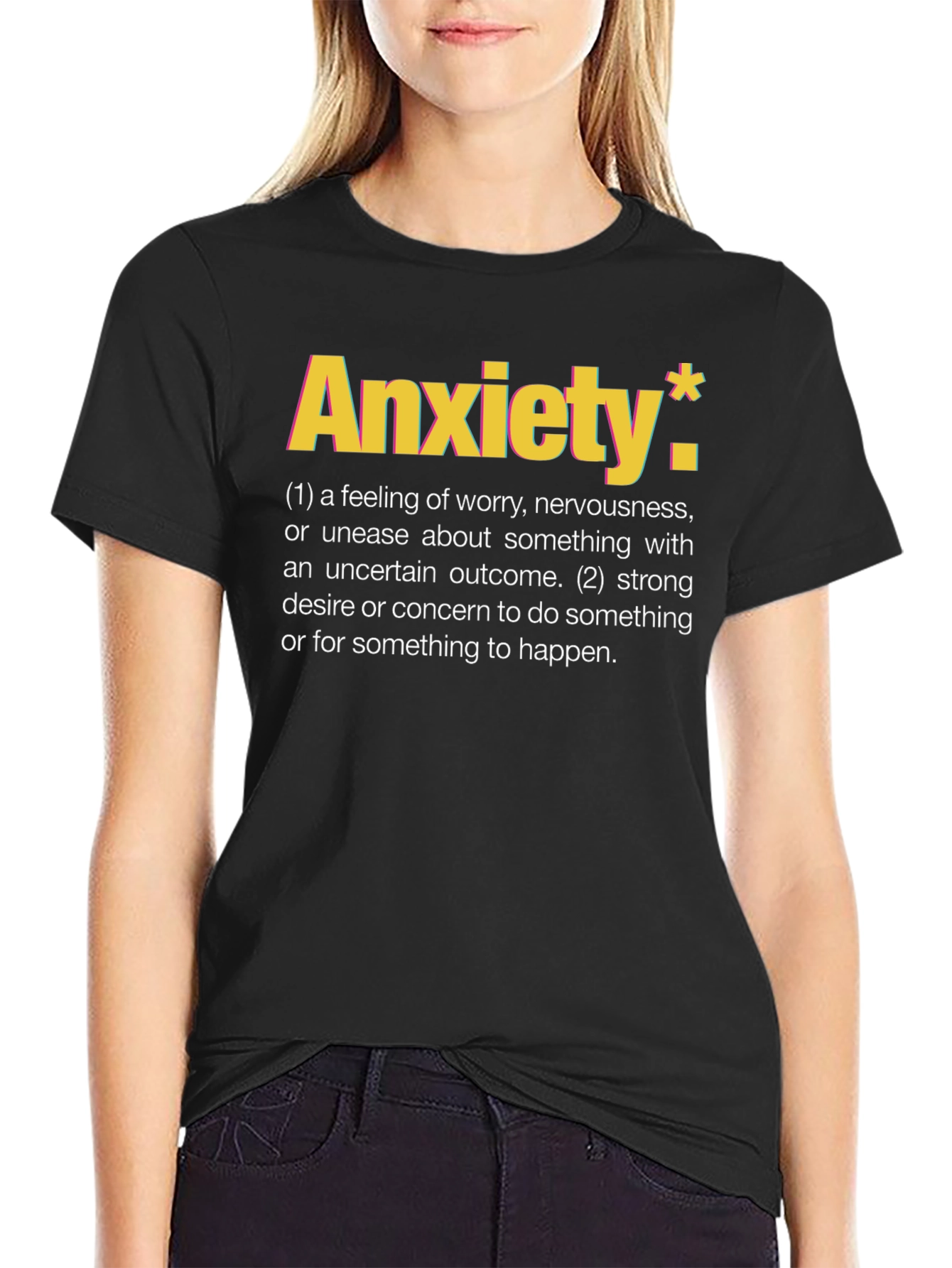 Anxiety Definition Graphic Tee - Black T-Shirt