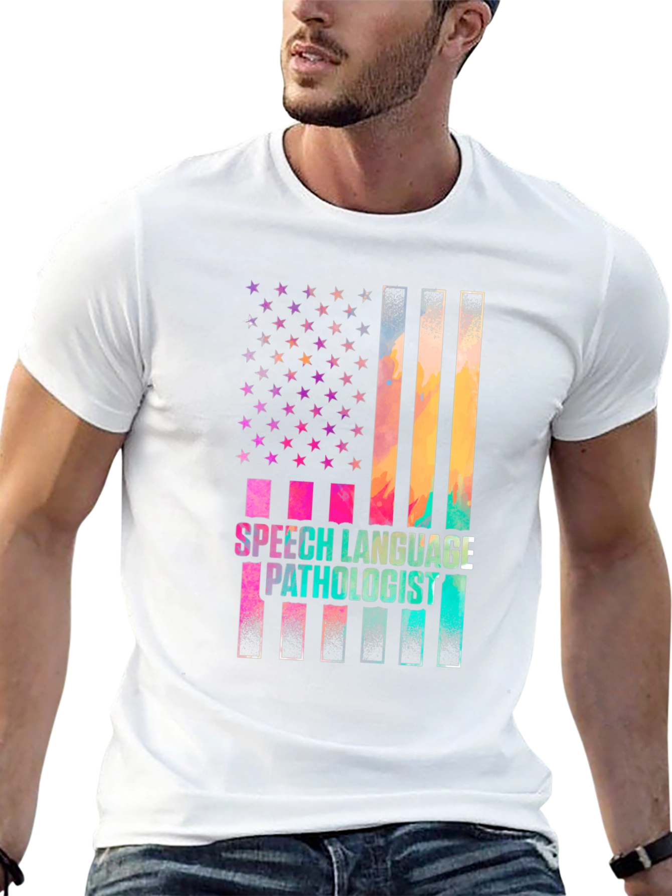 Speech Language Pathologist American Flag T-Shirt