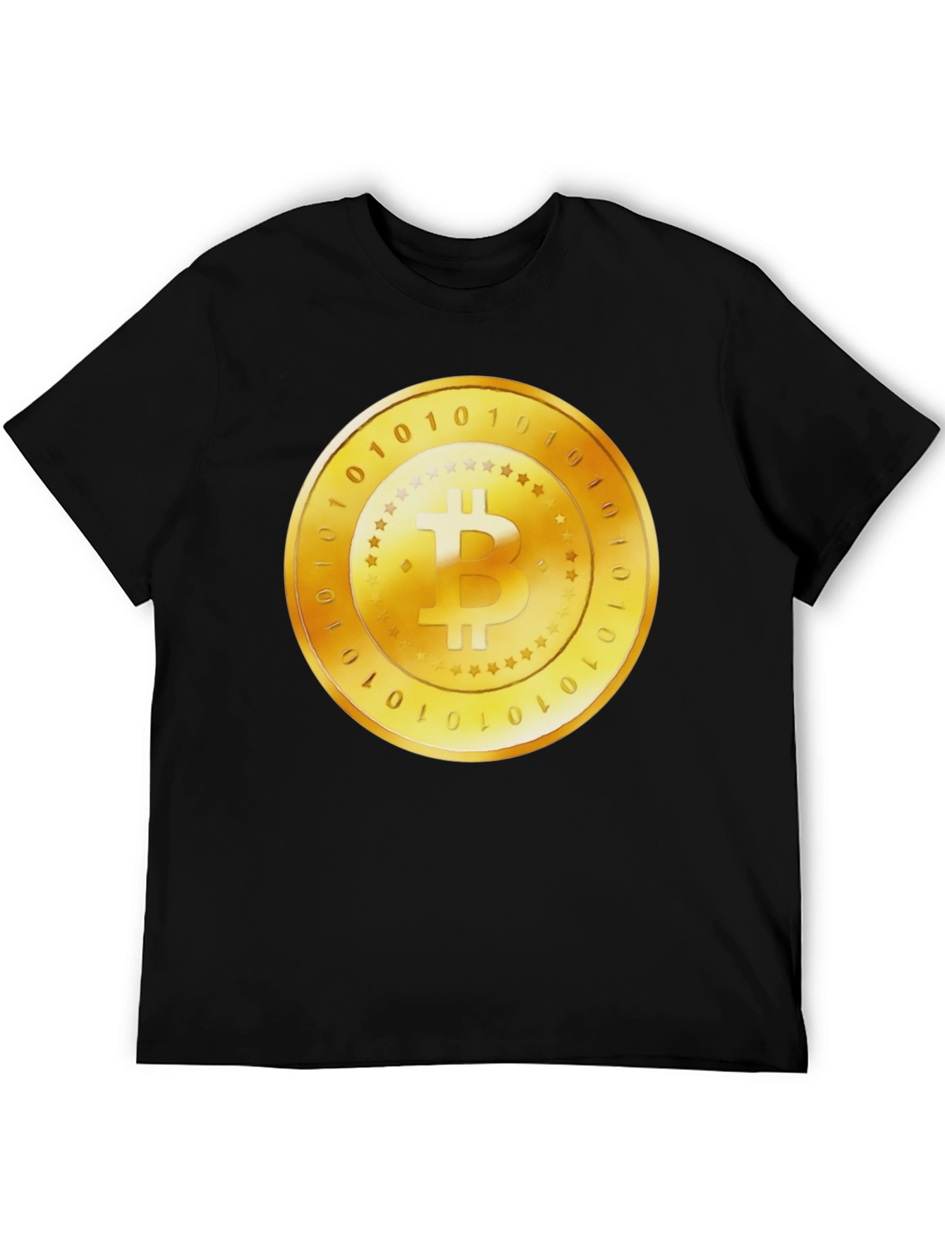 Bitcoin Gold Coin Graphic Black T-Shirt