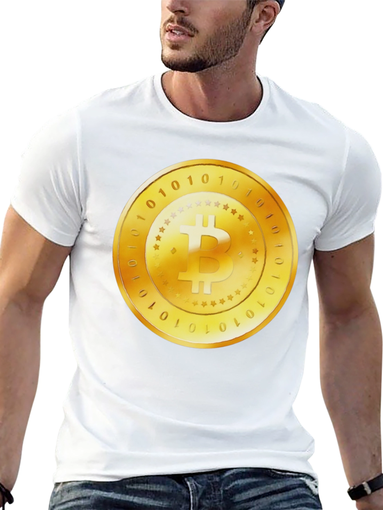 Bitcoin Gold Coin Graphic Black T-Shirt