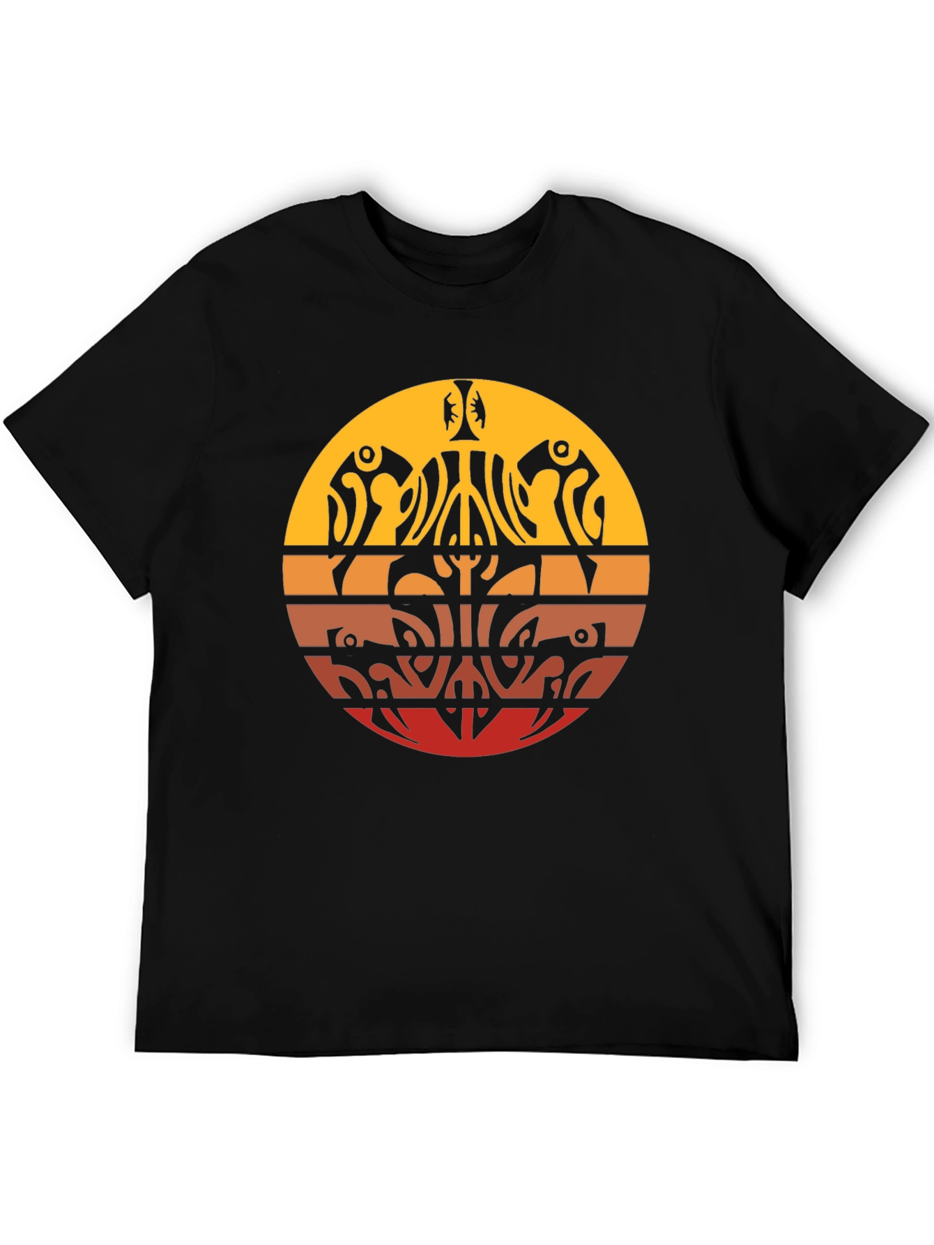 Tribal Sunset Graphic Tee - Casual Comfort