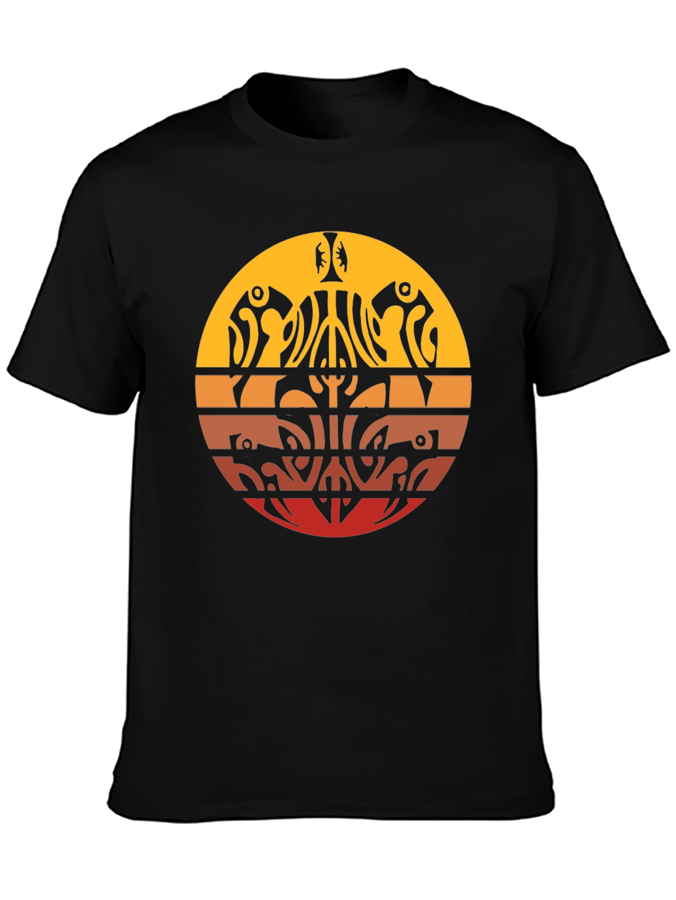 Tribal Sunset Graphic Tee - Casual Comfort