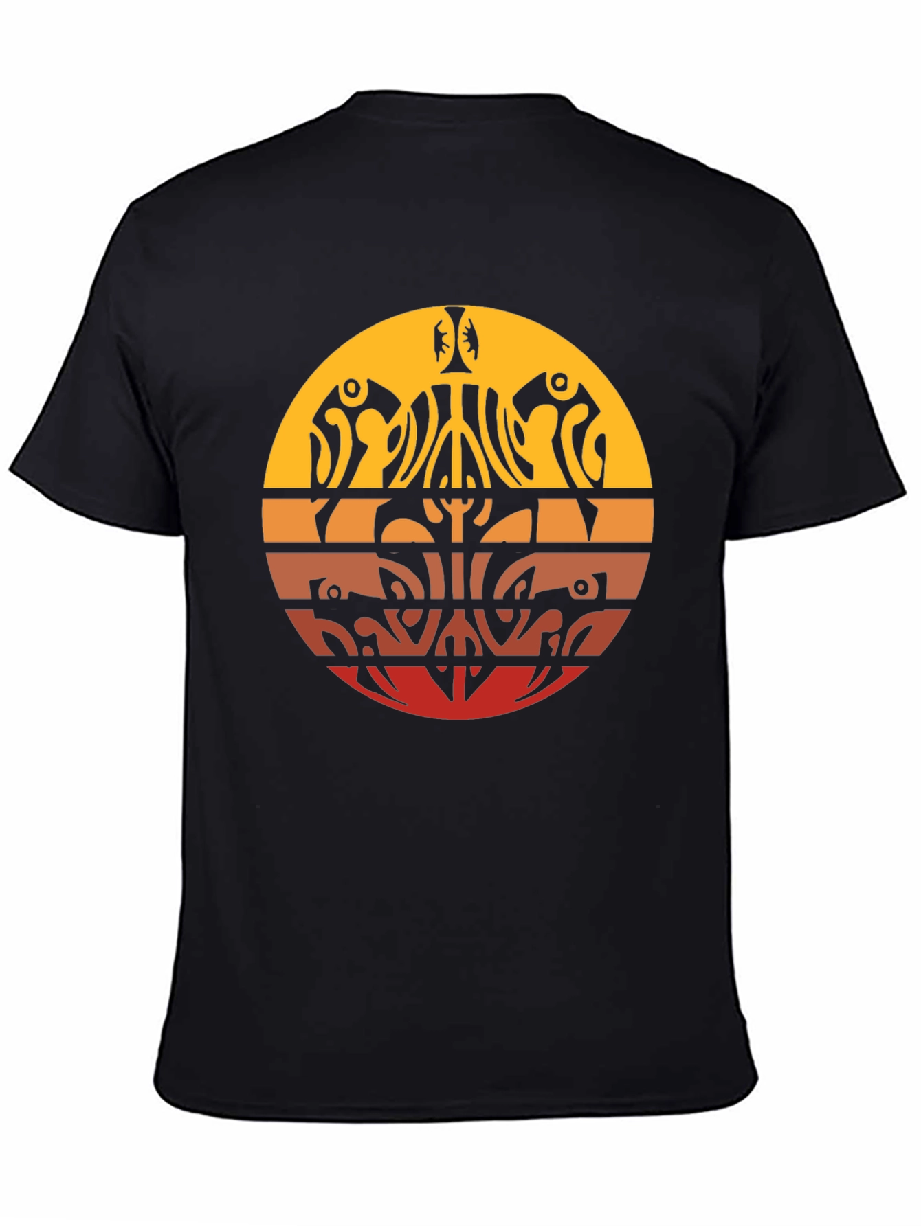 Tribal Sunset Graphic Tee - Casual Comfort