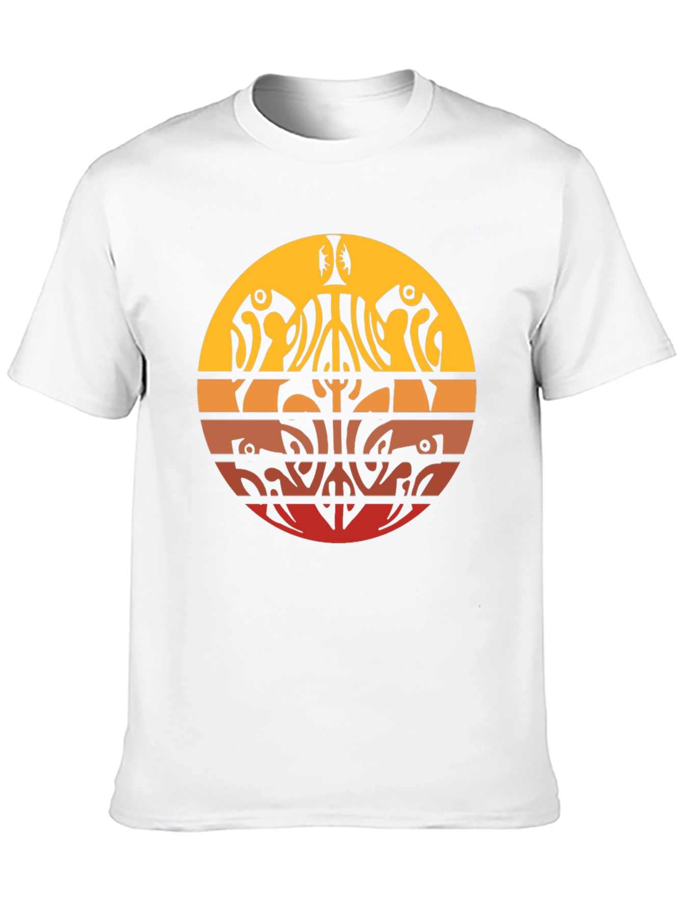 Tribal Sunset Graphic Tee - Casual Comfort