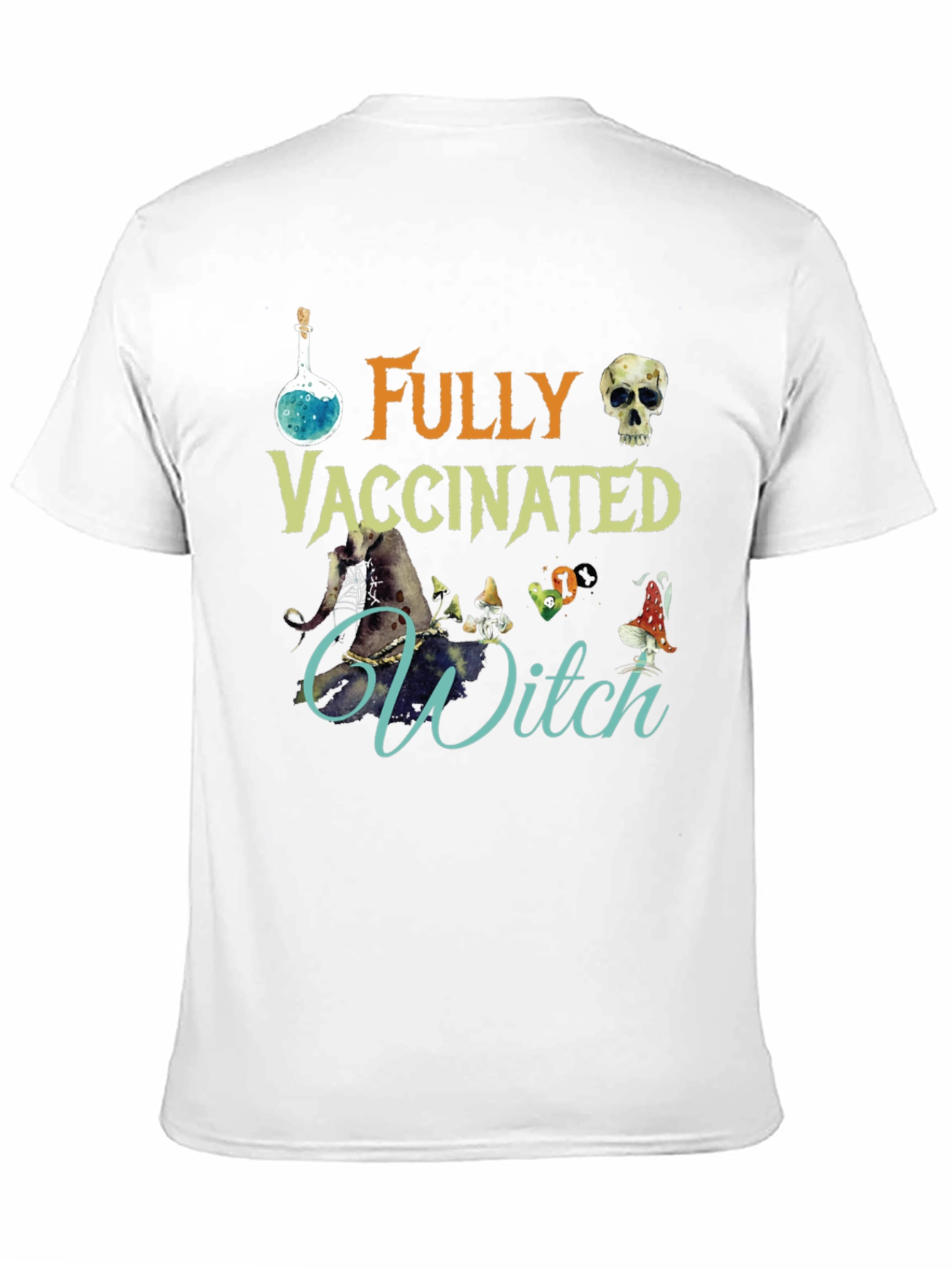 Fully Vaccinated Witch T-Shirt Halloween Tee