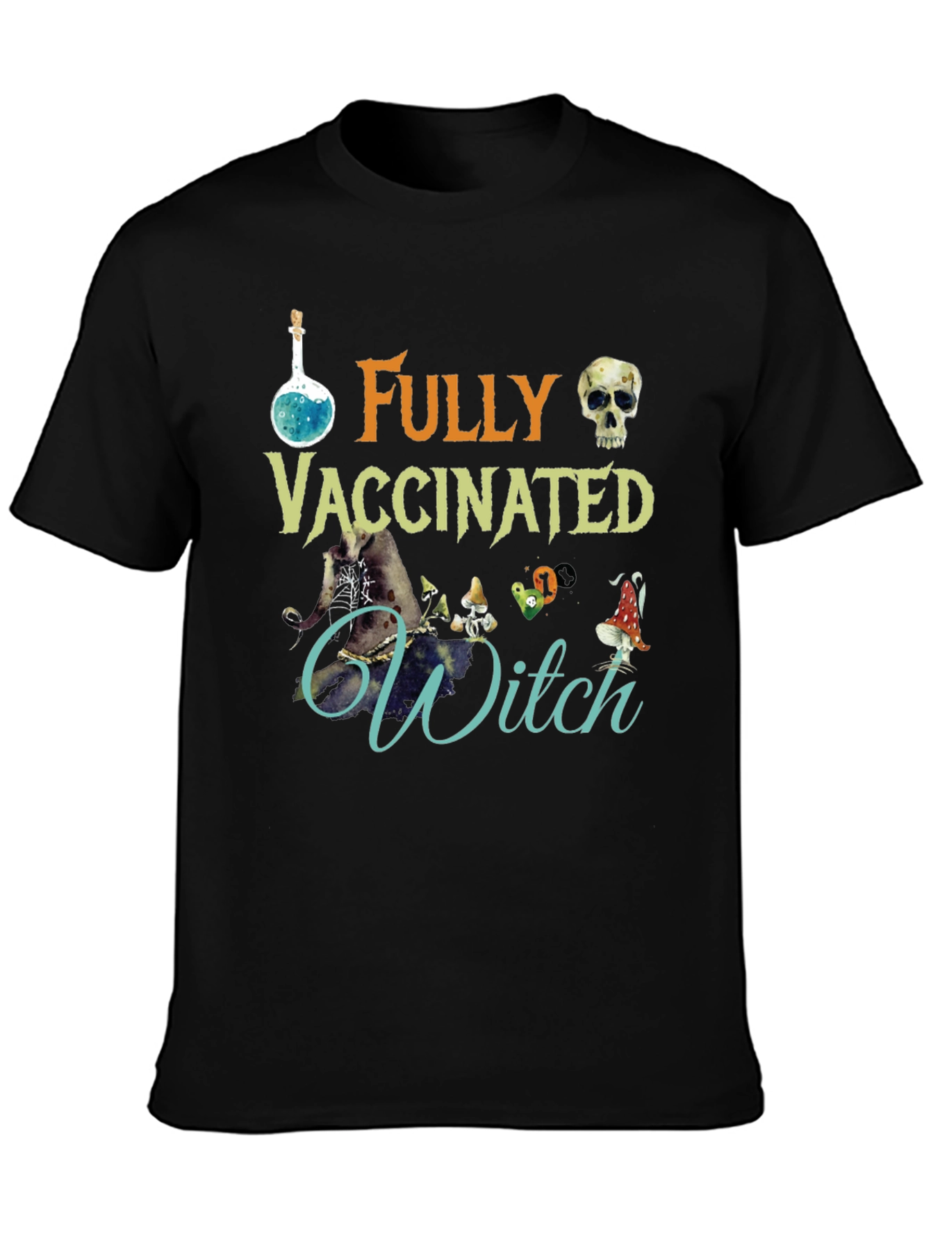 Fully Vaccinated Witch T-Shirt Halloween Tee